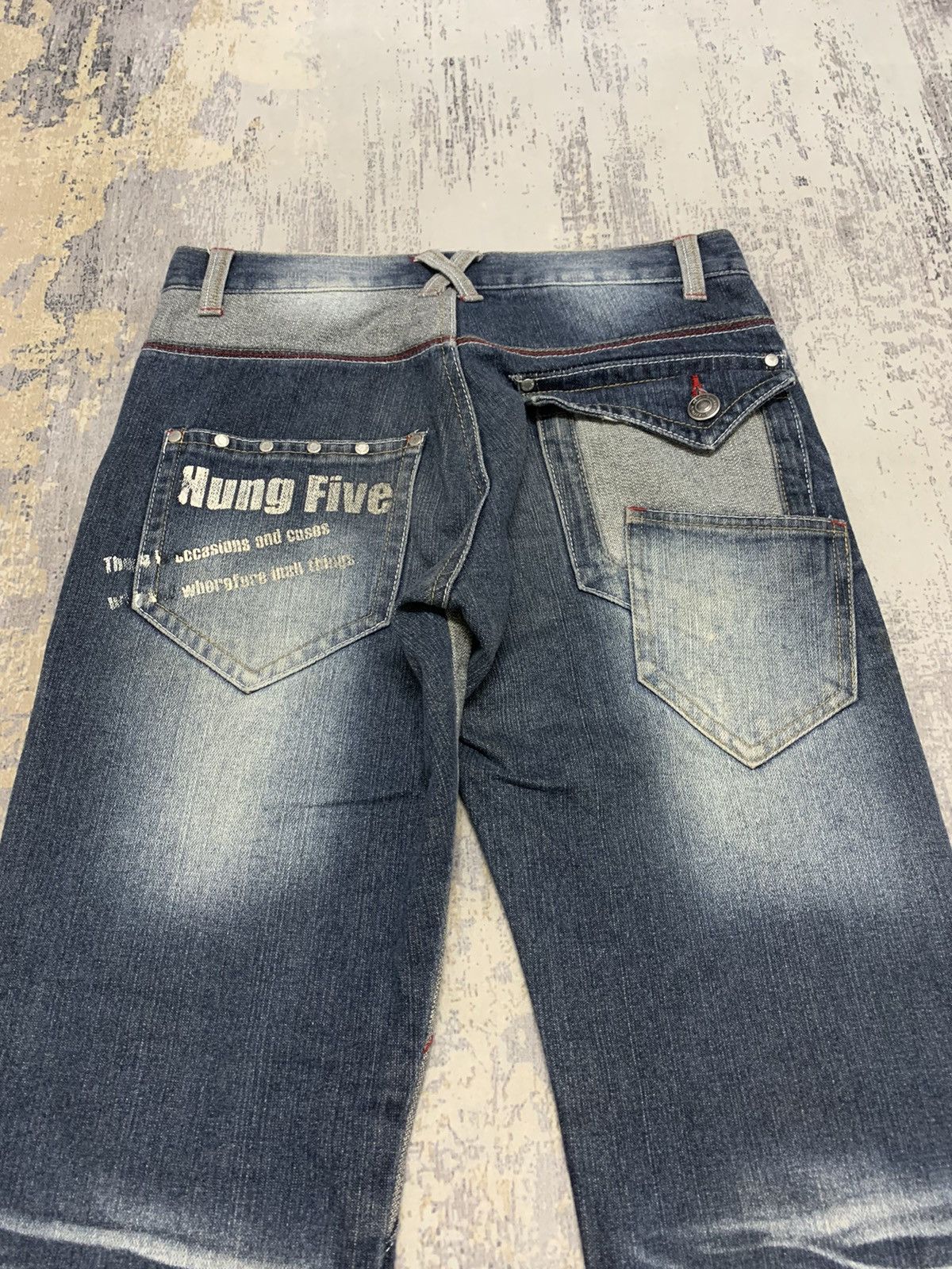 If Six Was Nine Japanese Poem Paddling Clawmark Denim Jeans 30x32.5 Size US 30 / EU 46 - 10 Thumbnail
