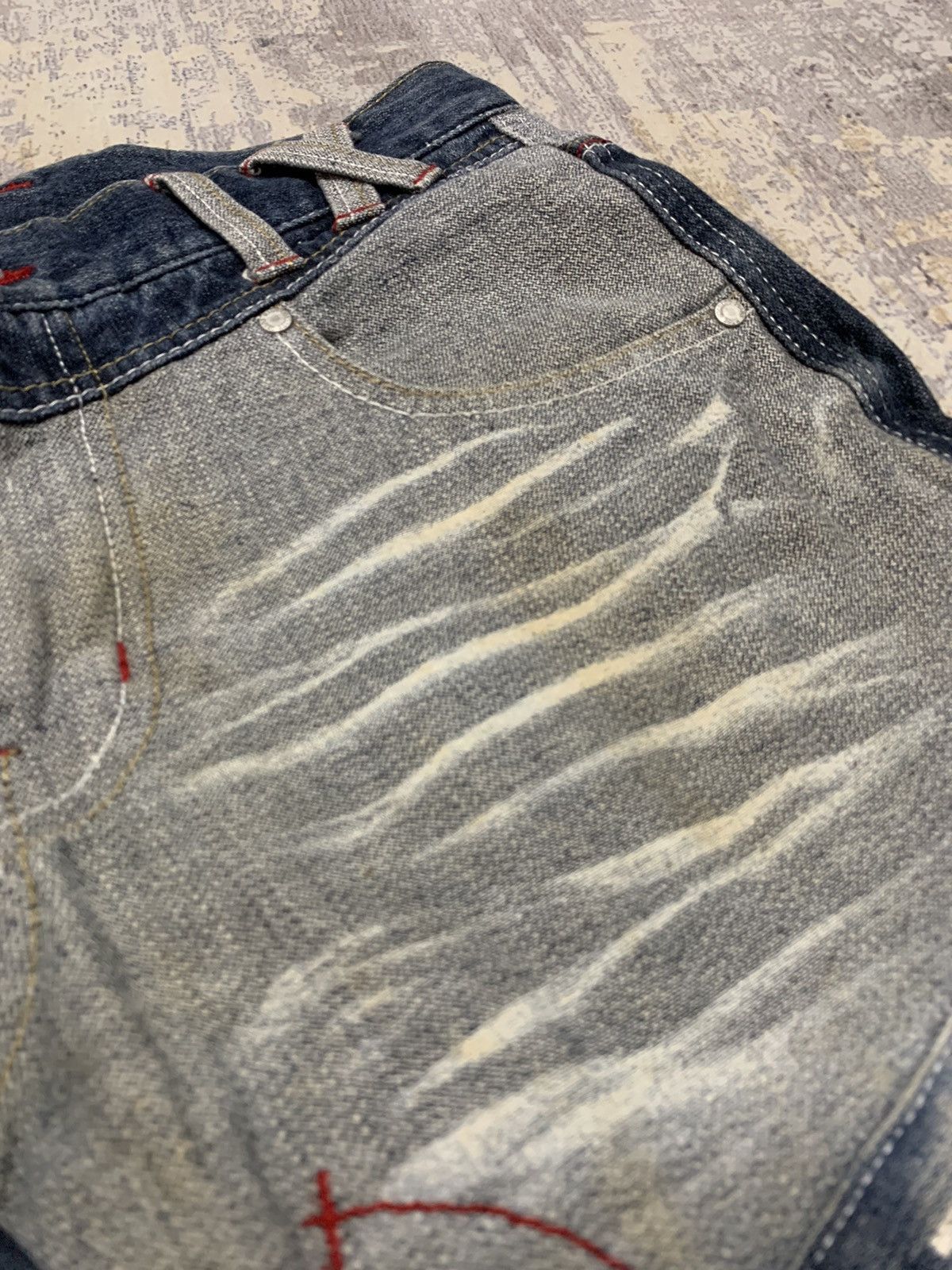 If Six Was Nine Japanese Poem Paddling Clawmark Denim Jeans 30x32.5 Size US 30 / EU 46 - 8 Thumbnail