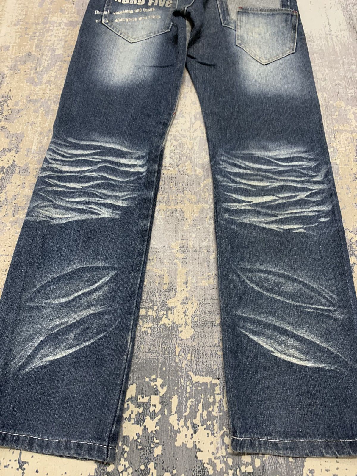 If Six Was Nine Japanese Poem Paddling Clawmark Denim Jeans 30x32.5 Size US 30 / EU 46 - 11 Thumbnail