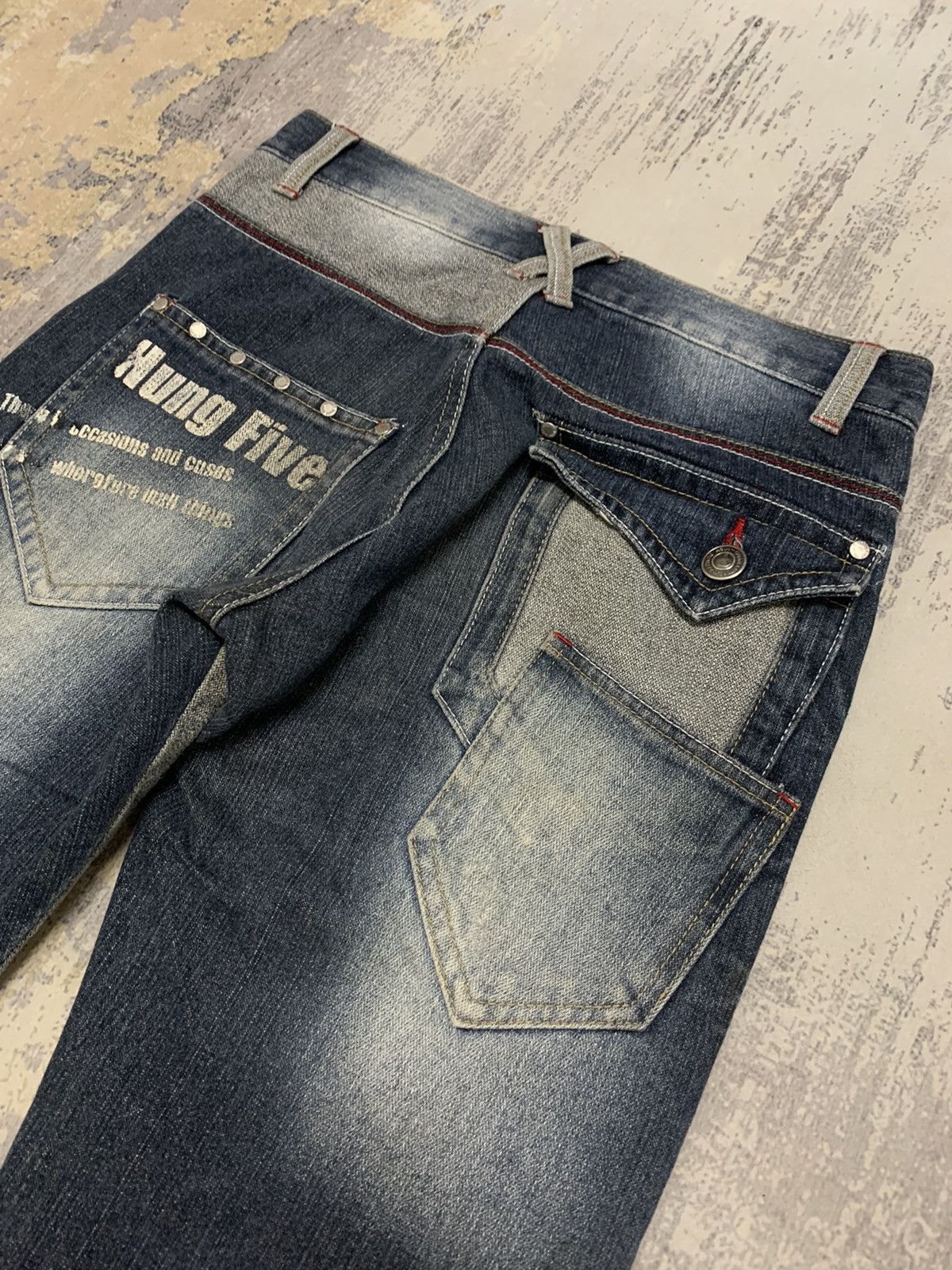 If Six Was Nine Japanese Poem Paddling Clawmark Denim Jeans 30x32.5 Size US 30 / EU 46 - 12 Thumbnail