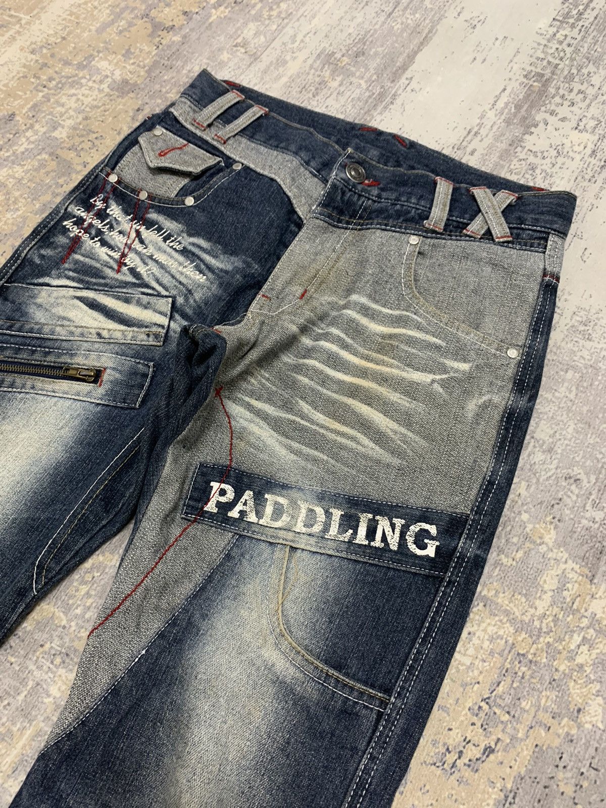 If Six Was Nine Japanese Poem Paddling Clawmark Denim Jeans 30x32.5 Size US 30 / EU 46 - 4 Thumbnail