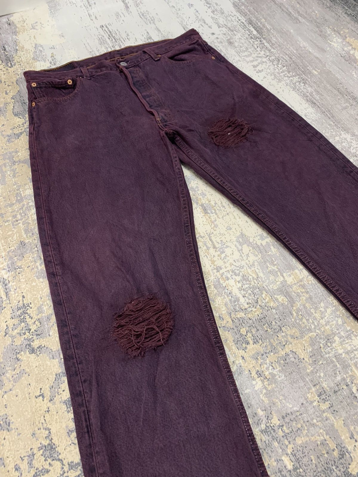 Levi's Vintage Levi’s 501 Distressed Denim Jeans 34x31 Size US 34 / EU 50 - 2 Thumbnail