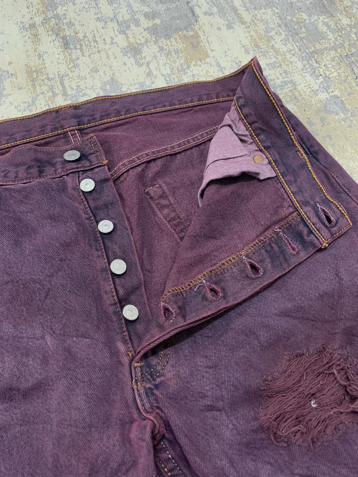 Levi's Vintage Levi’s 501 Distressed Denim Jeans 34x31 Size US 34 / EU 50 - 5 Thumbnail