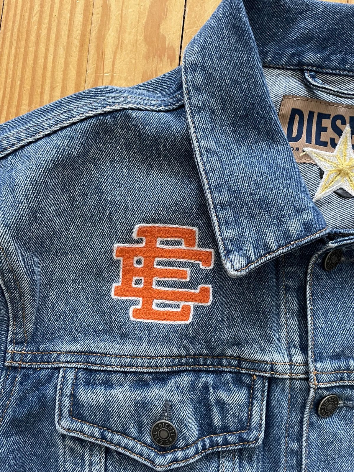 Diesel × Eric Emanuel Eric Emmanuel Diesel Denim Jacket Denim / Orange Size US XL / EU 56 / 4 - 4 Thumbnail
