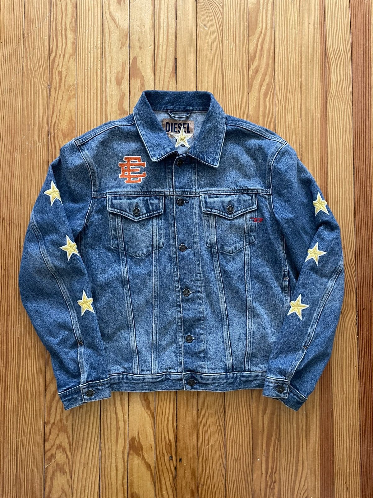 Diesel × Eric Emanuel Eric Emmanuel Diesel Denim Jacket Denim / Orange Size US XL / EU 56 / 4 - 2 Thumbnail