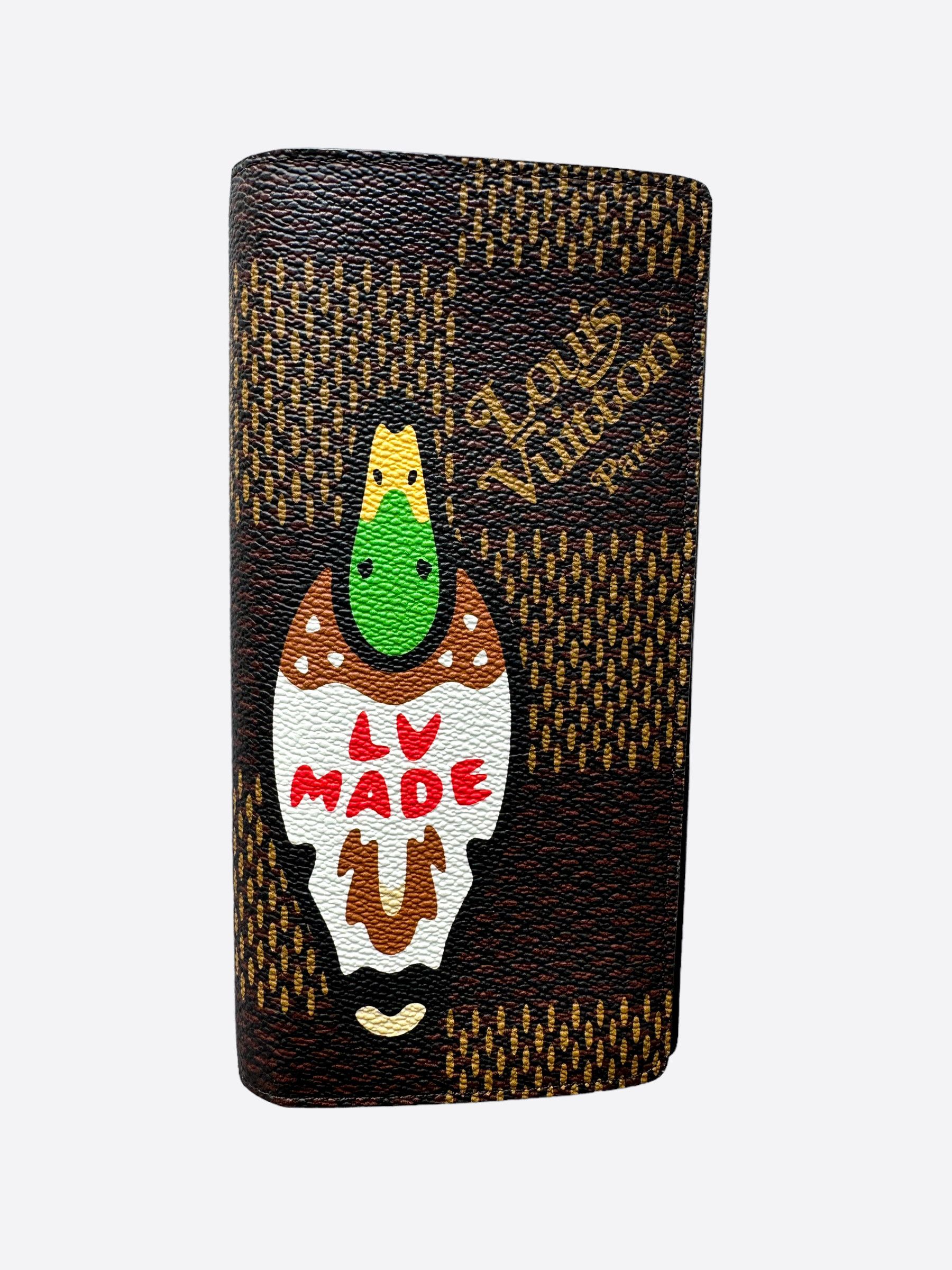 image of Louis Vuitton Nigo Duck Brown Damier Brazza Wallet, Men's