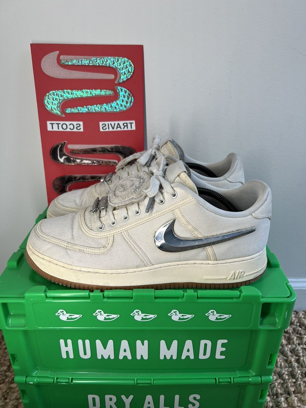 Pre-owned Nike X Travis Scott Air Force 1 Sail Size 11.5 Used Shoes