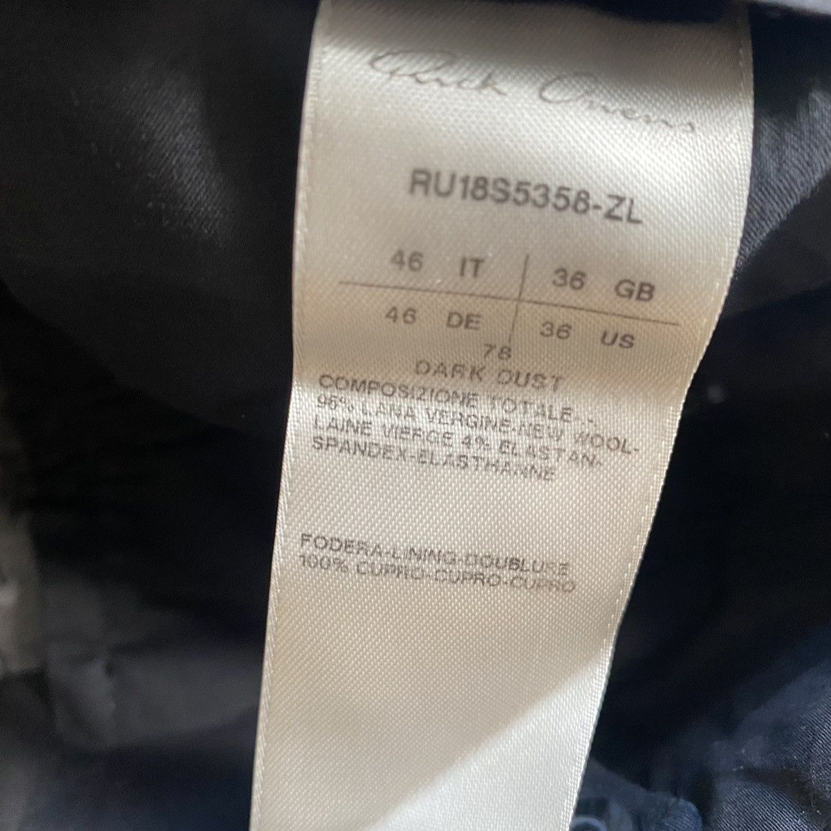 Rick Owens SS18 Dirt Dark Dust Classic Wool Trousers Size US 31 - 4 Thumbnail
