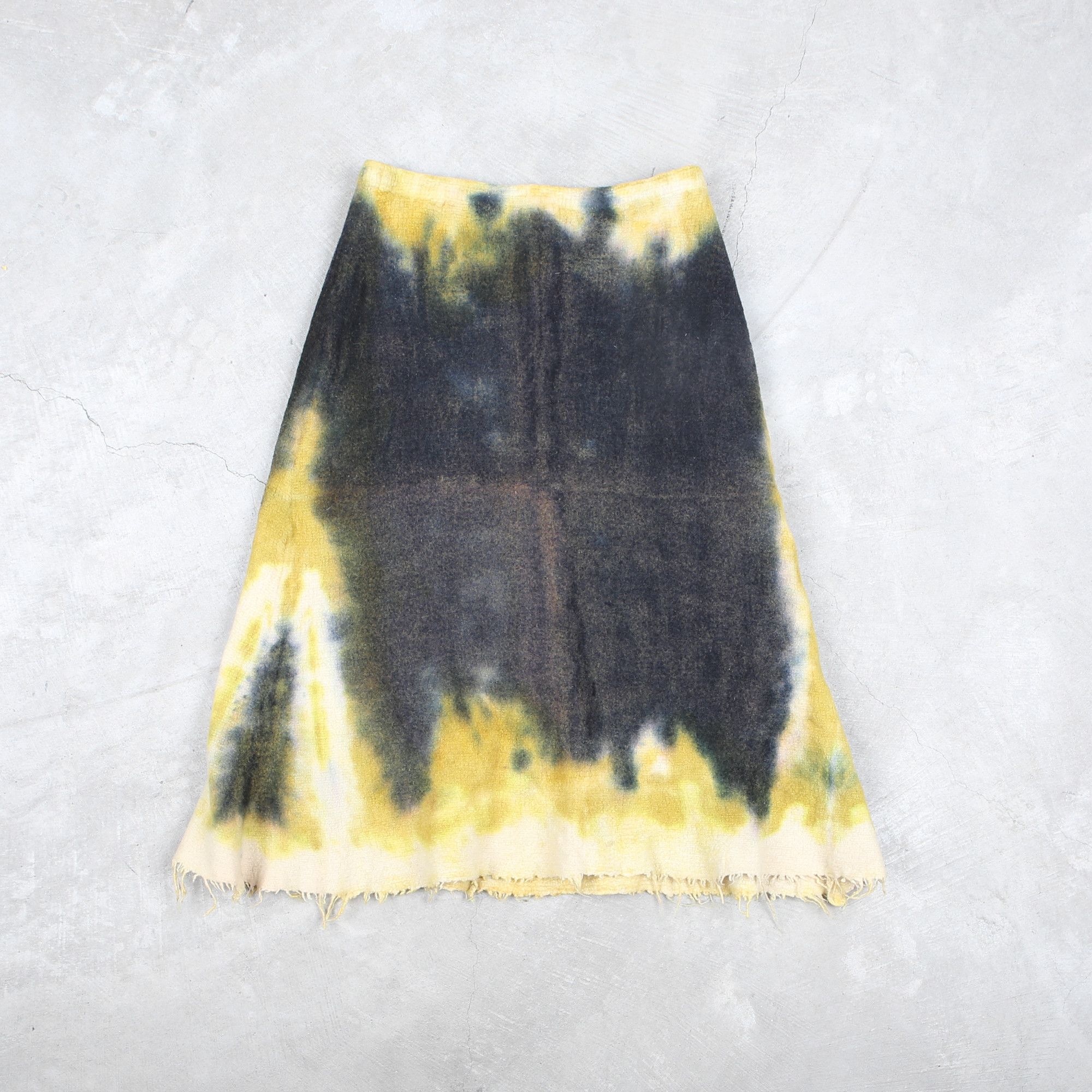 Yoshiki Hishinuma 90s Wool Compressed Tie Die Skirt