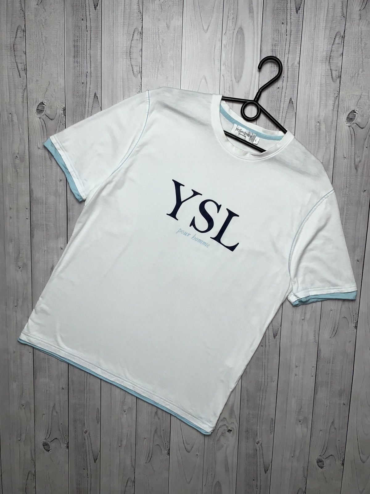 Vintage × Yves Saint Laurent Vintage Yves Saint Laurent tee Big logo Size US M / EU 48-50 / 2 - 1 Thumbnail
