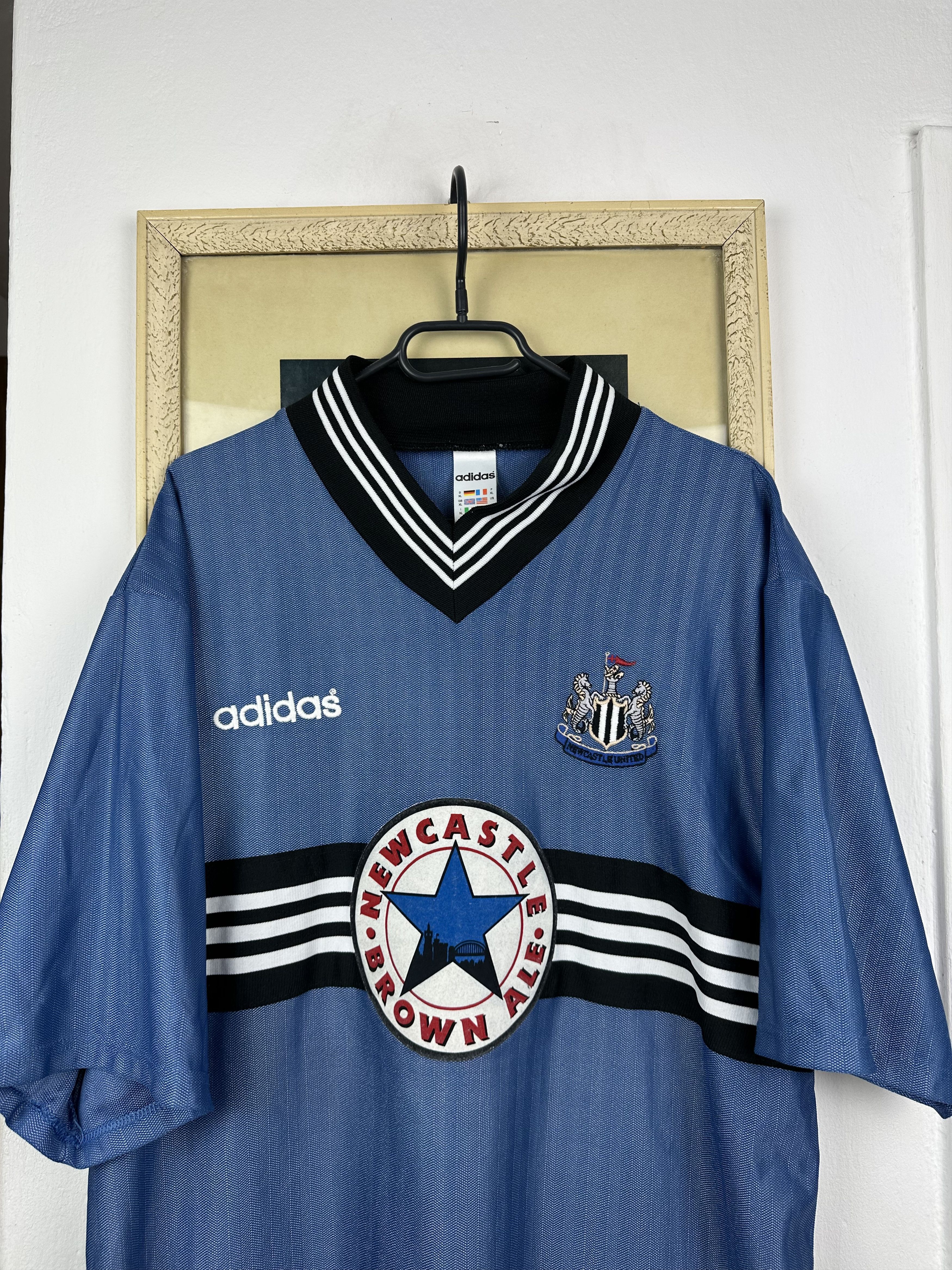 Adidas × Vintage Newcastle Away football shirt 1996 Soccer Tee y2k hYpe Size US XL / EU 56 / 4 - 2 Thumbnail