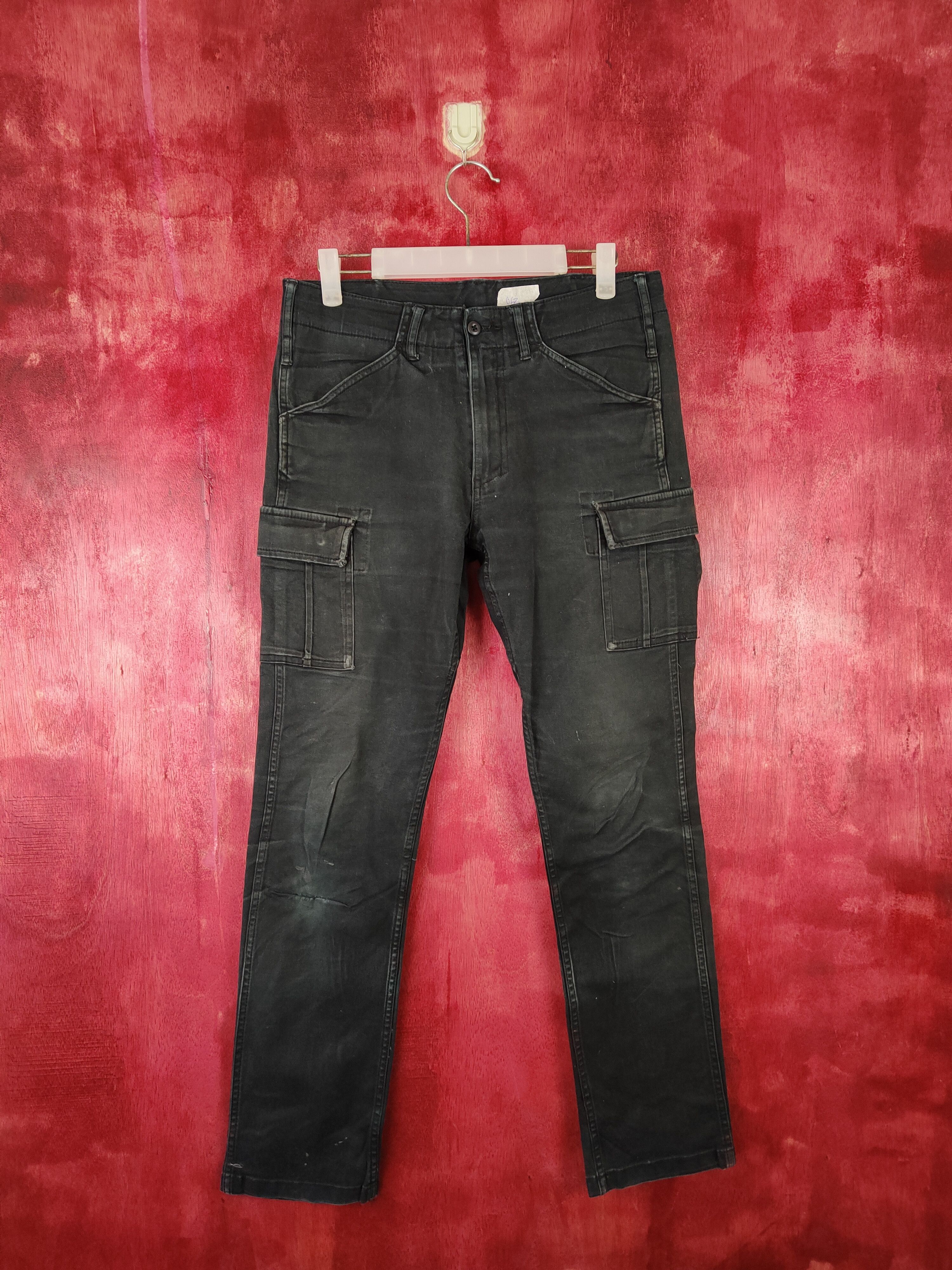 Japanese Brand Gladiator Armor for Work Black Multi Pocket Cargo Pants#S415 Size US 31 - 1 Thumbnail