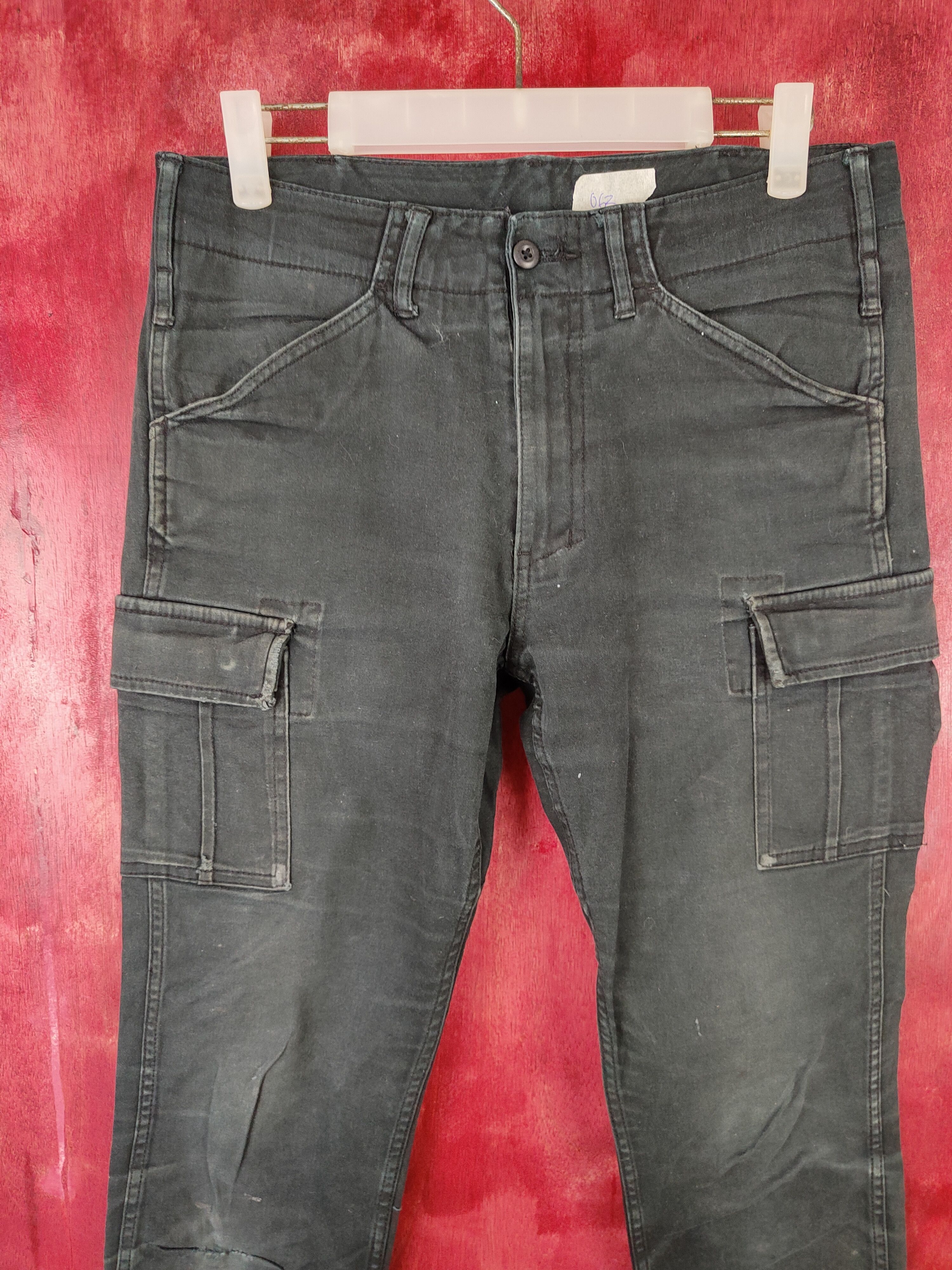 Japanese Brand Gladiator Armor for Work Black Multi Pocket Cargo Pants#S415 Size US 31 - 2 Thumbnail