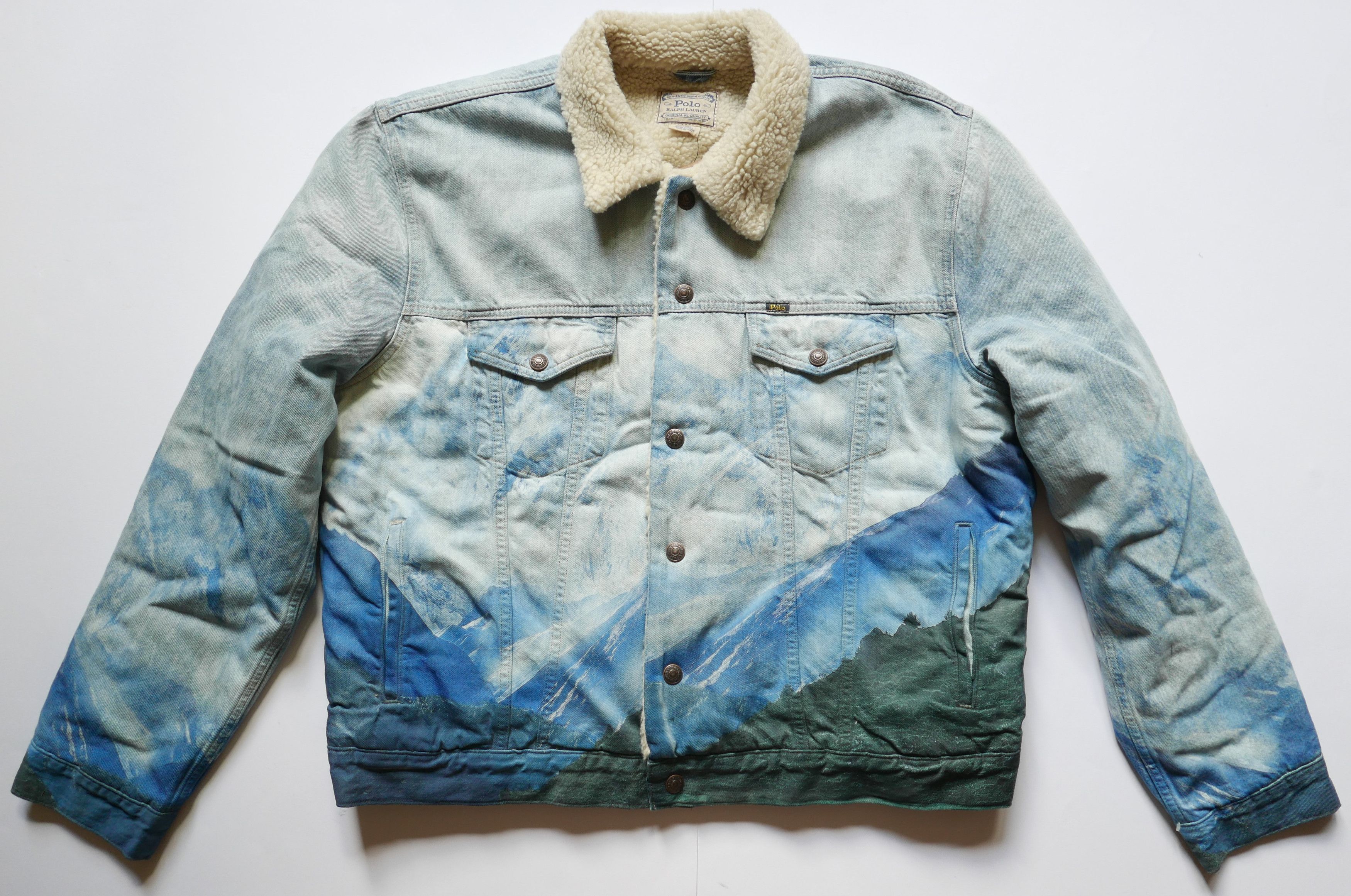 image of Polo Ralph Lauren Ralph Laurent Jacket Shearling Sherpa Graphic Trucker Xl, Men's