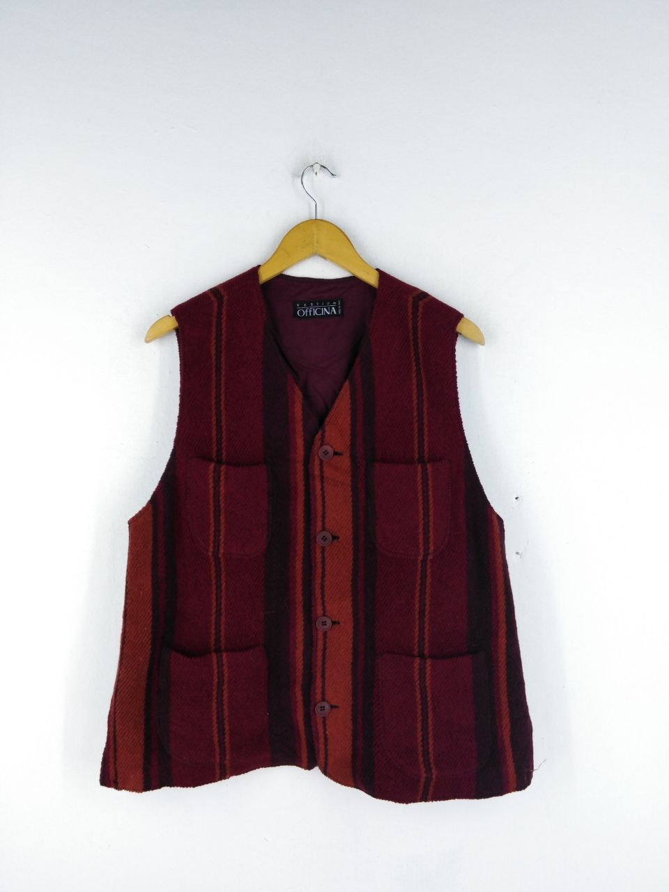 Vintage VESTIUM OFFICINA MADE IN ITALY WOOL VEST Size US M / EU 48-50 / 2 - 1 Thumbnail