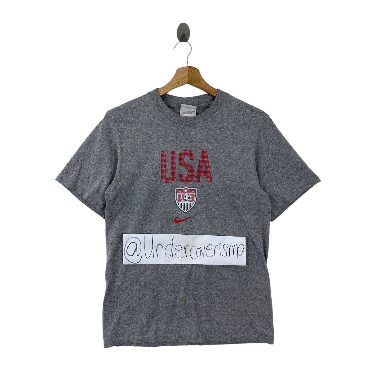 Nike × Vintage Vintage 90s NIKE TEAM USA Centre Logo Print Grey ShortSleeve Size US S / EU 44-46 / 1 - 1 Thumbnail