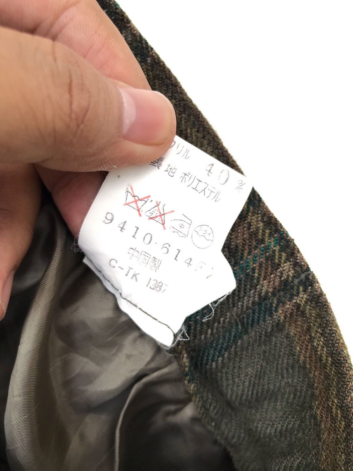 Japanese Brand × Vintage Vintage Japanese Wool Checked Baggy Trousers Pants Size US 26 / EU 42 - 7 Thumbnail