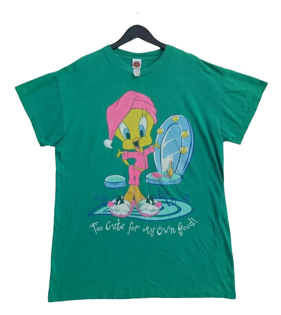Cartoon Network Vintage LOONEY TUNES tweety rare 1998 tee shirt Size US XL / EU 56 / 4 - 1 Thumbnail