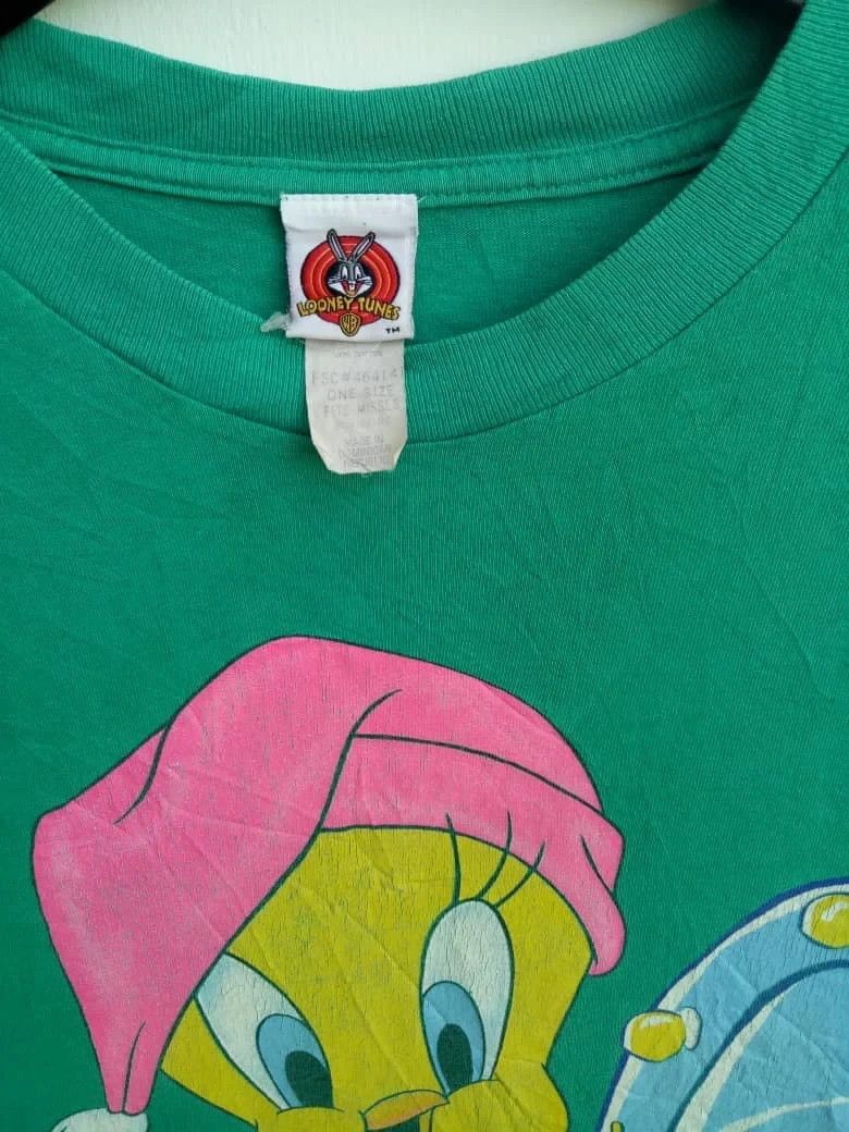Cartoon Network Vintage LOONEY TUNES tweety rare 1998 tee shirt Size US XL / EU 56 / 4 - 3 Thumbnail