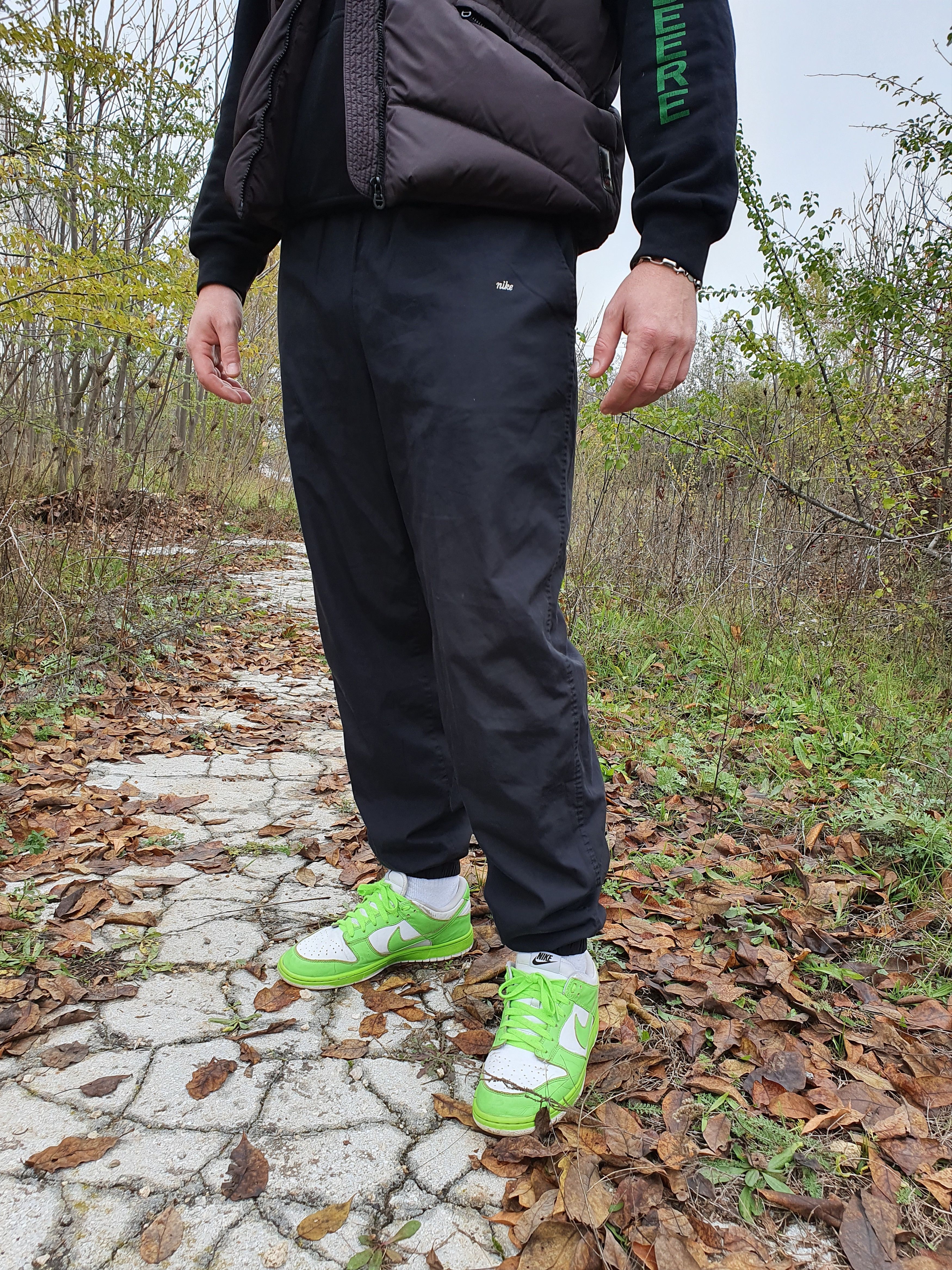 image of 90's Nike Swoosh Nylon Sport Trousers Pants in Black, Men's (Size 32)