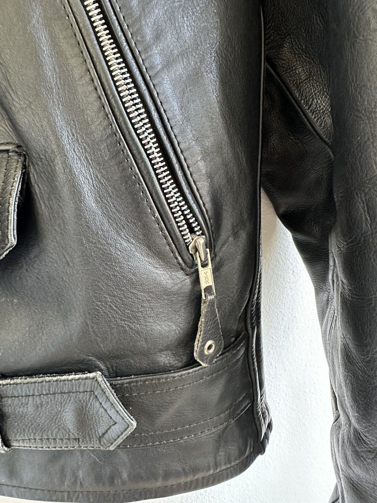 Genuine Leather × Vintage Vintage 90s Real Leather Moto Biker Jacket Size US L / EU 52-54 / 3 - 4 Thumbnail