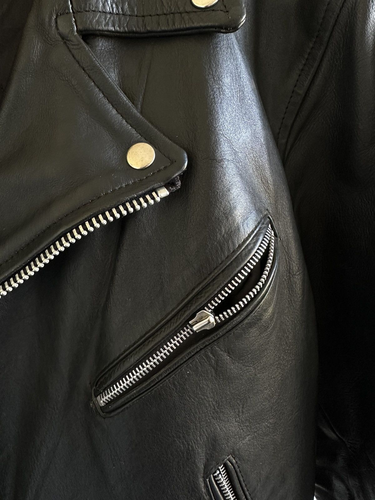 Genuine Leather × Vintage Vintage 90s Real Leather Moto Biker Jacket Size US L / EU 52-54 / 3 - 14 Thumbnail