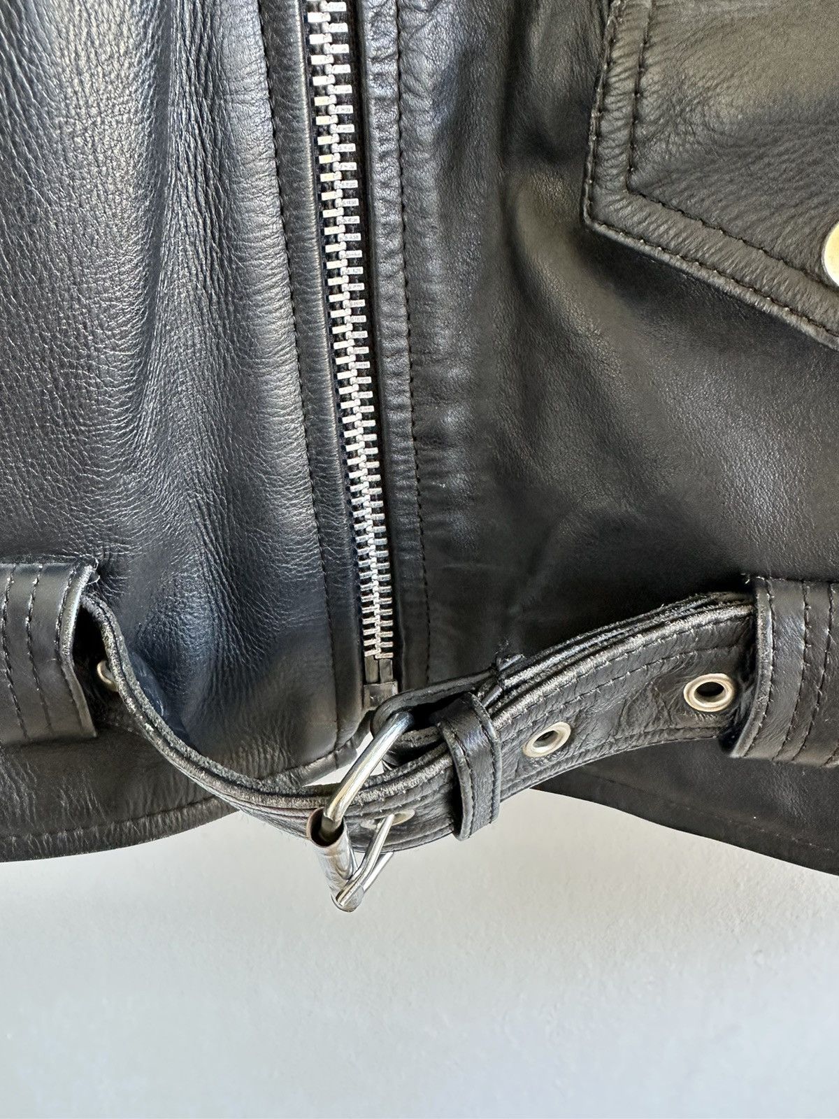 Genuine Leather × Vintage Vintage 90s Real Leather Moto Biker Jacket Size US L / EU 52-54 / 3 - 6 Thumbnail