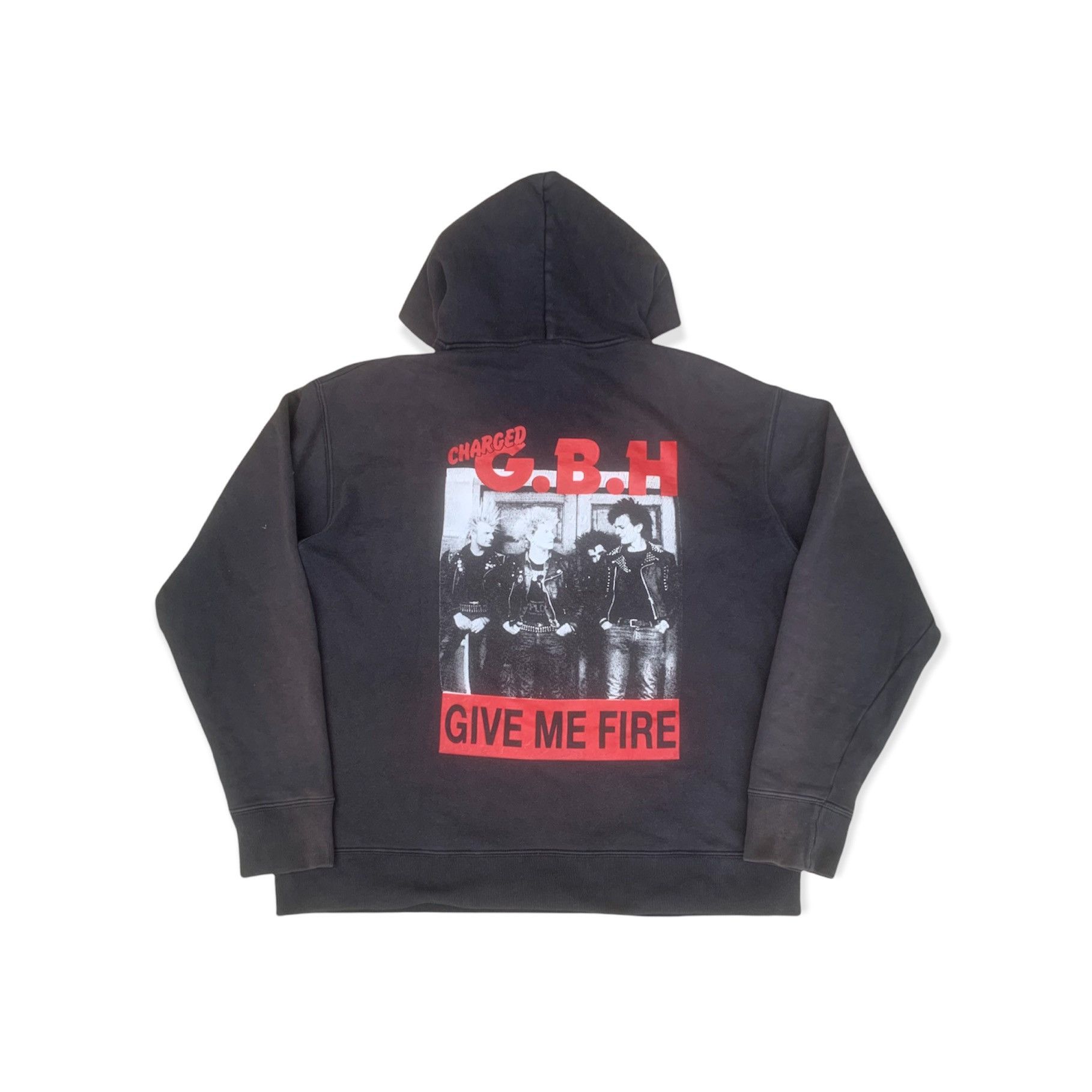 image of Band Tees x Rock Band Vintage Charged Gbh Give Me Fire Hoodie in Black, Men's (Size Medium)
