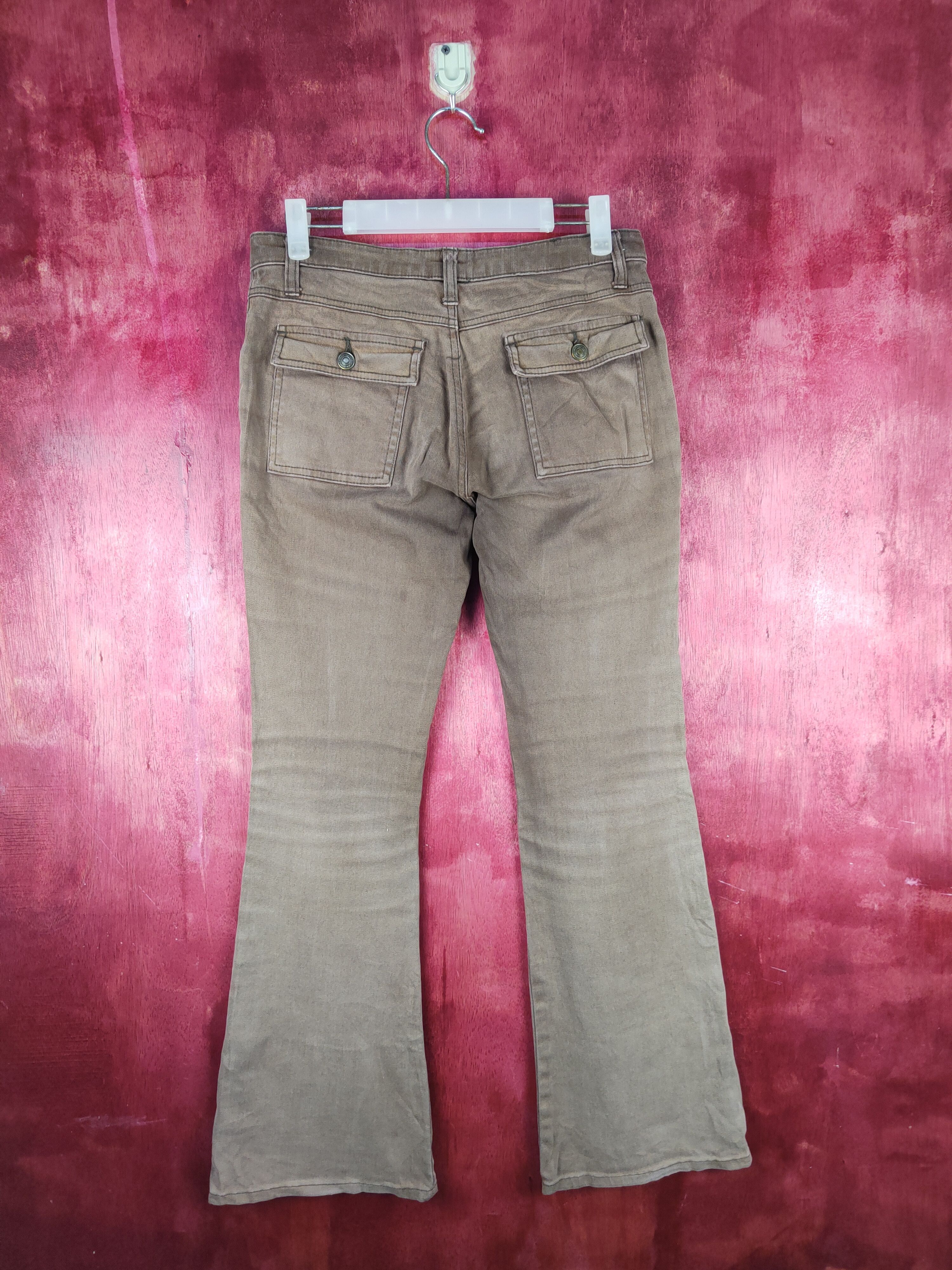Japanese Brand DL Daily Topics Brown Multipocket Bootcut Pants #S764 Size 29" - 7 Thumbnail
