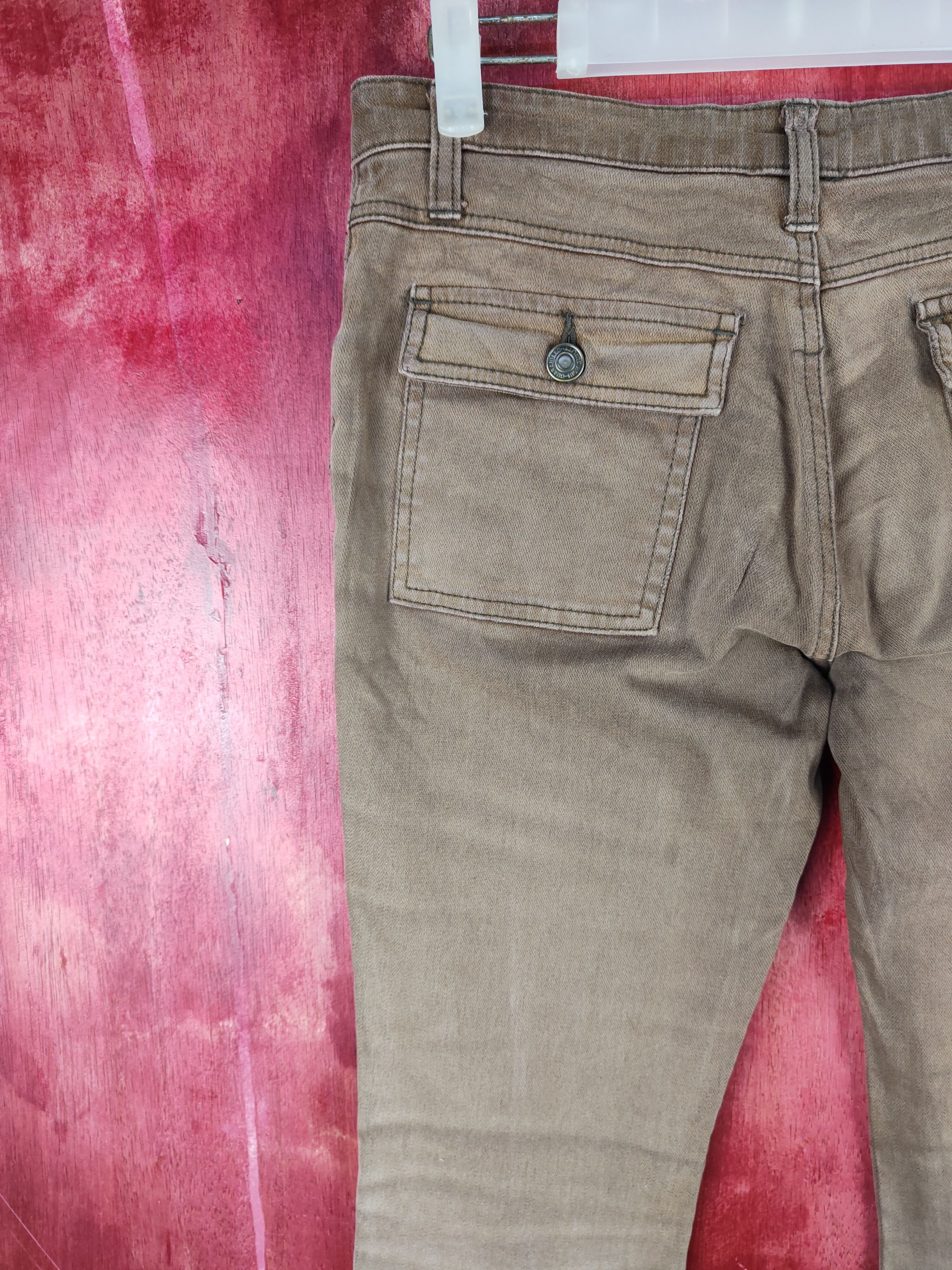 Japanese Brand DL Daily Topics Brown Multipocket Bootcut Pants #S764 Size 29" - 8 Thumbnail