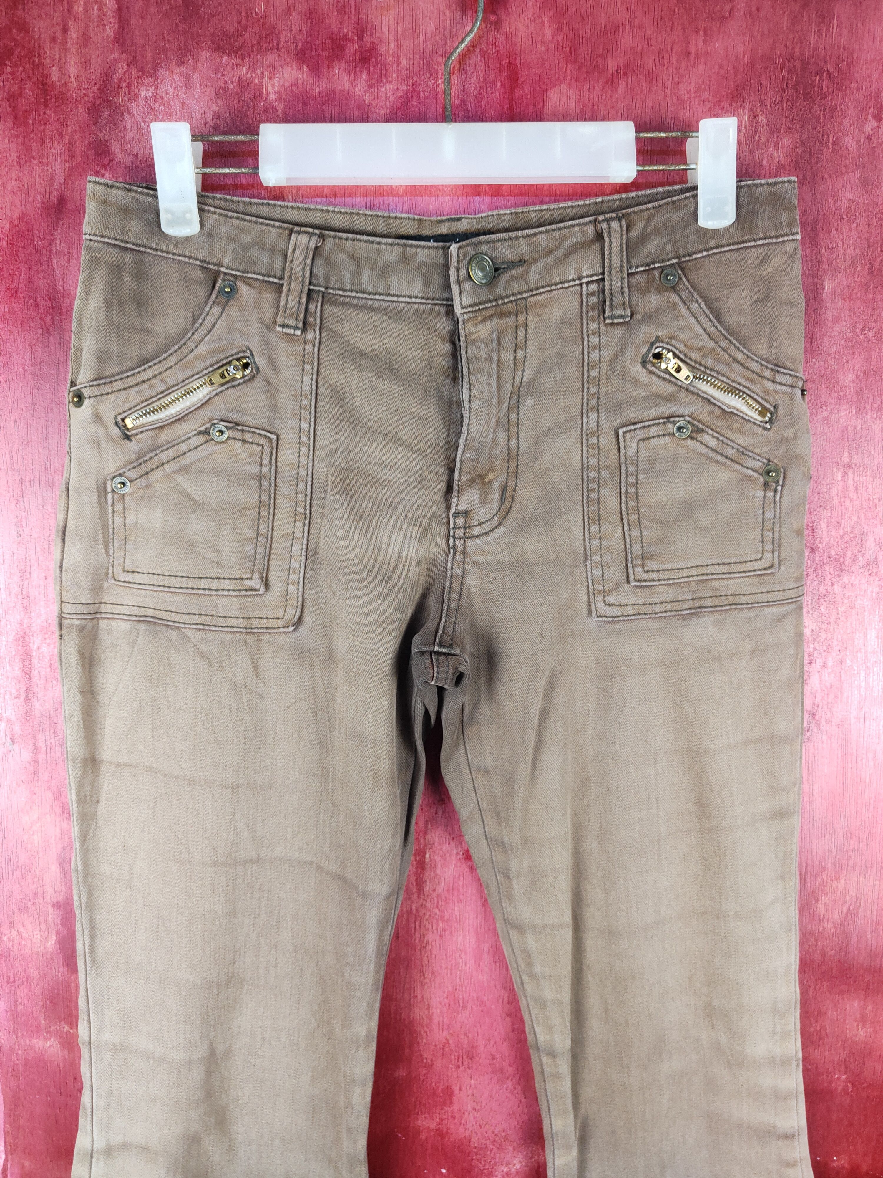 Japanese Brand DL Daily Topics Brown Multipocket Bootcut Pants #S764 Size 29" - 2 Thumbnail