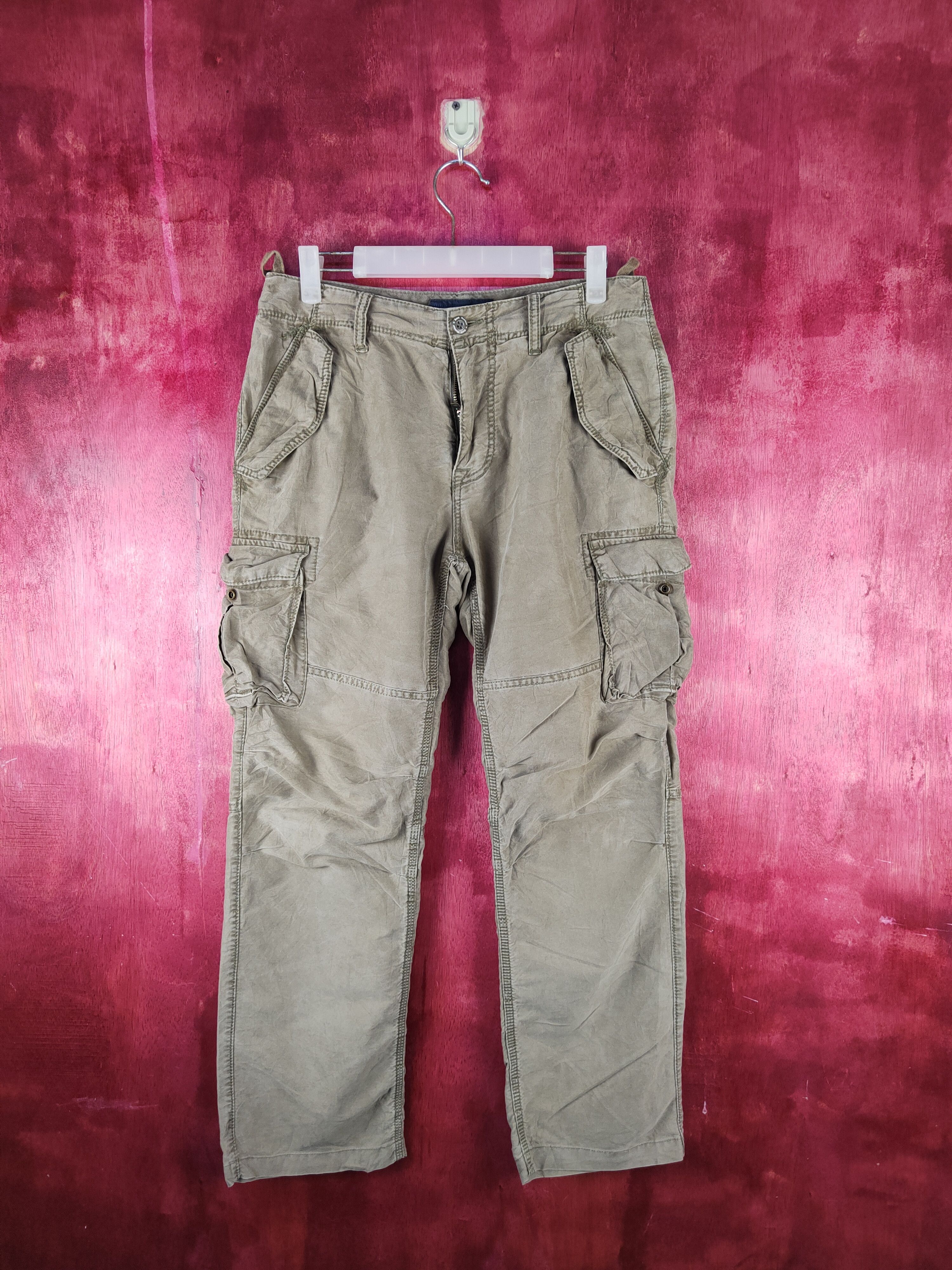 image of Vintage Back Number Brown Multipocket Tactical Cargo Pants S748, Men's (Size 30)