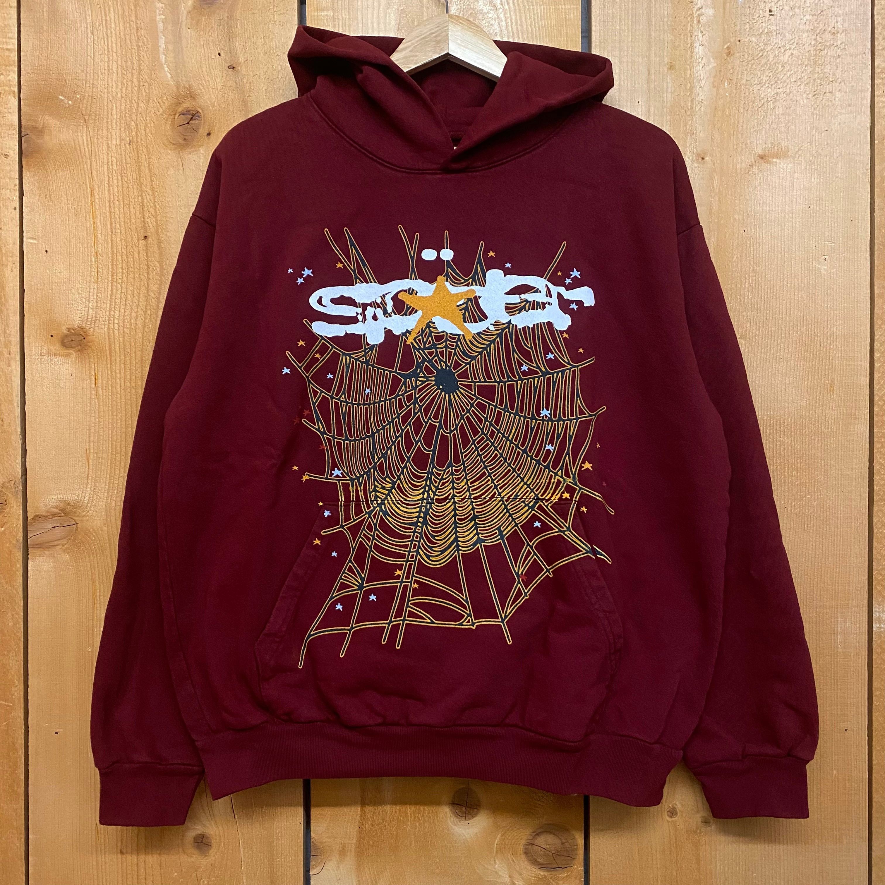 image of 2022 Spider Worldwide Star Web Logo Hoodie Wine New, Men's (Size XL)