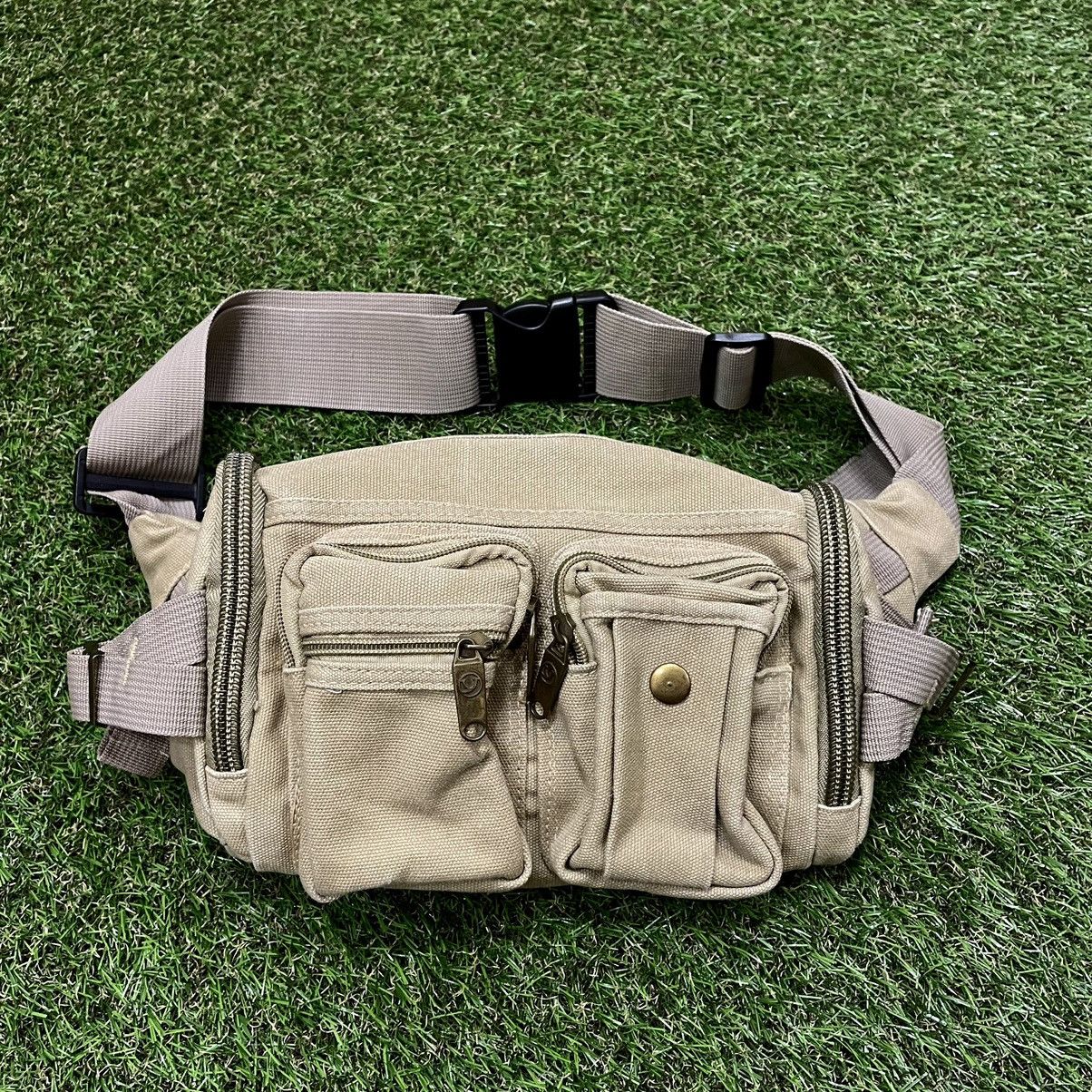 Vintage Vintage Y2K Khaki Utility Waist Bag Streetwear Punk Slim OS Size ONE SIZE - 2 Thumbnail