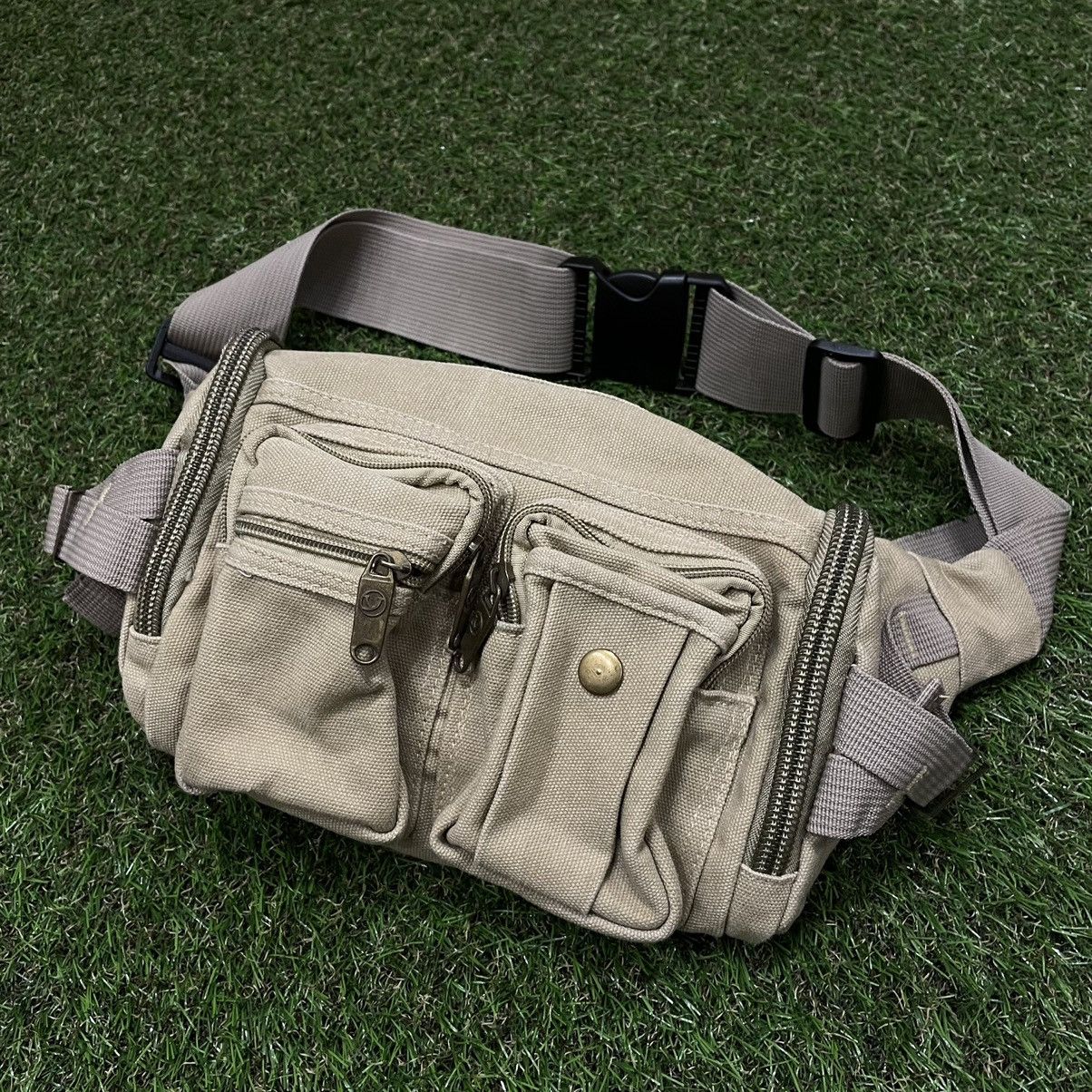 Vintage Vintage Y2K Khaki Utility Waist Bag Streetwear Punk Slim OS Size ONE SIZE - 1 Thumbnail