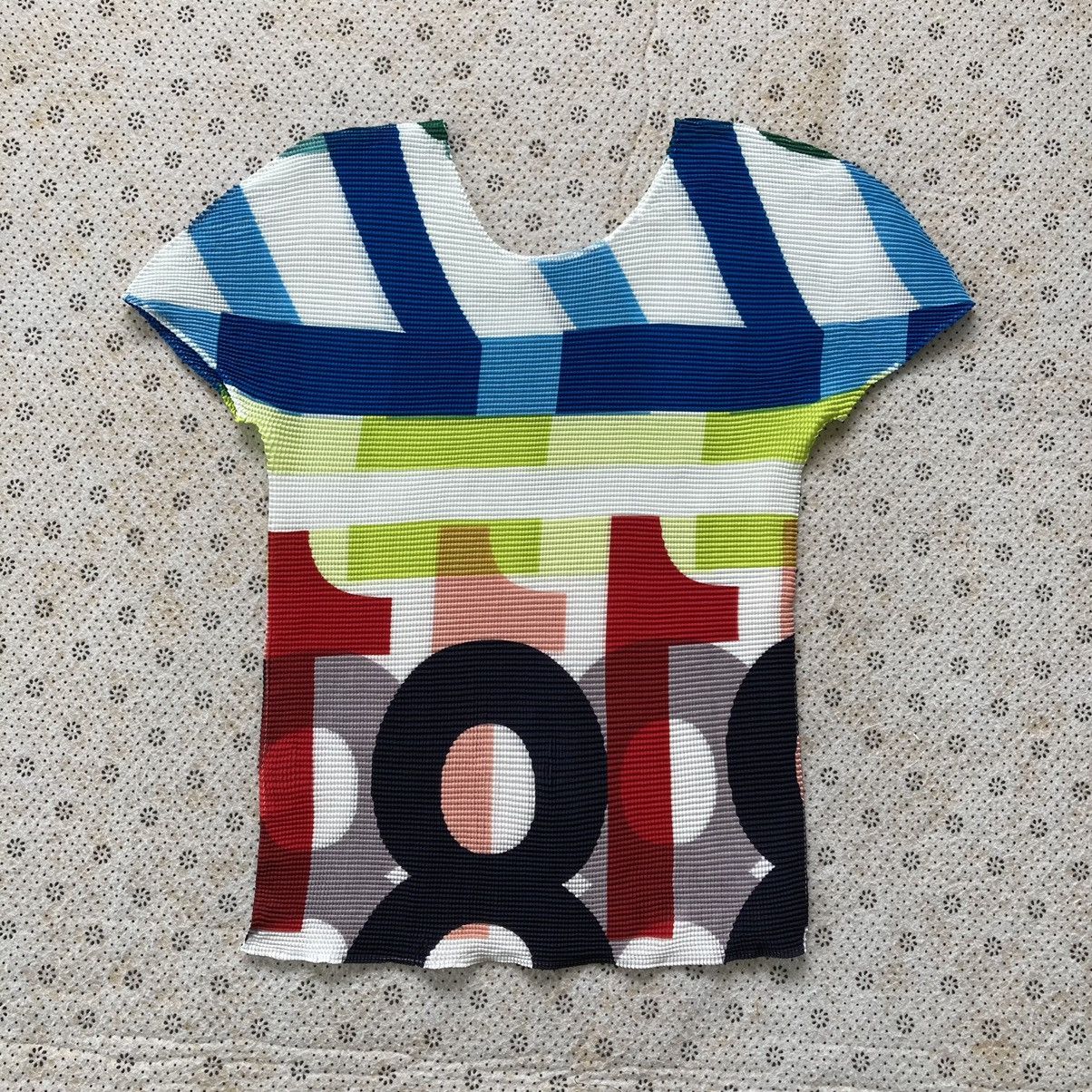Designer × Japanese Brand × Pleats Please Issey Miyake Lady Issey Miyake Me Pleat Spring Fabric Tee Size M / US 6-8 / IT 42-44 - 1 Thumbnail