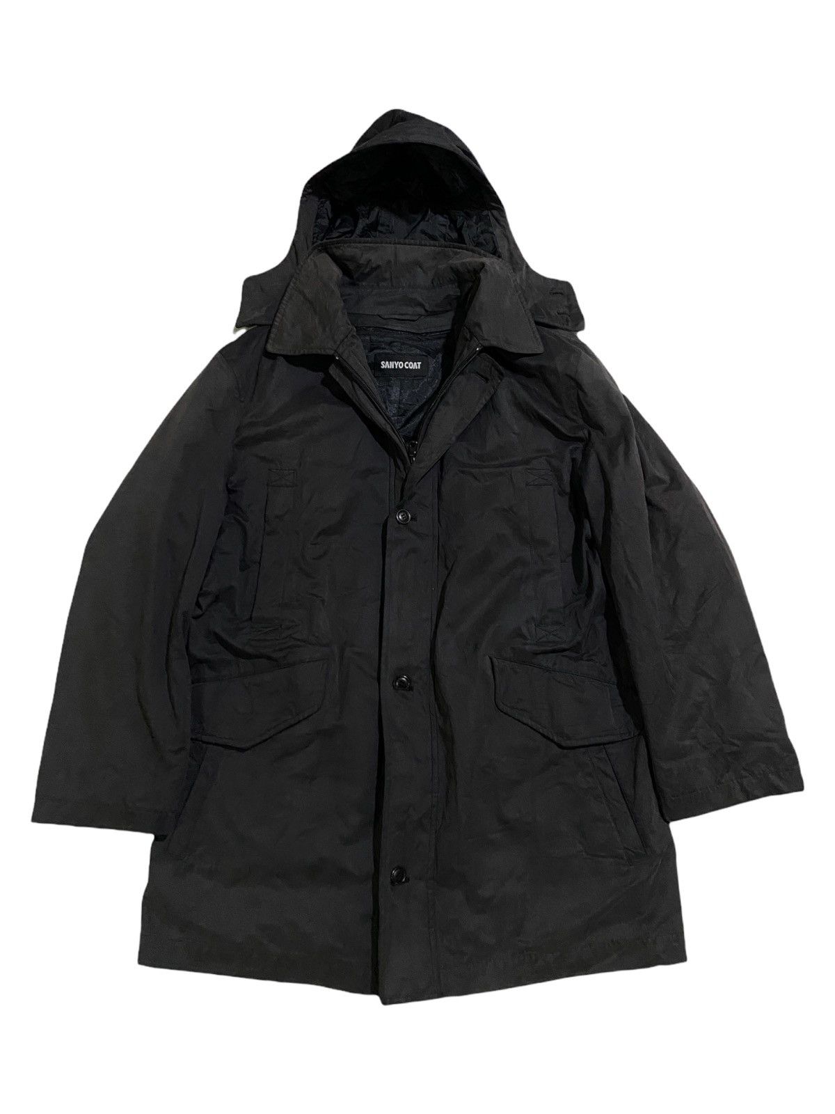 image of Goretex x Vintage Sanyo Coat Vintage 90's Gore-Tex Jacket in Faded Black, Men's (Size XL)