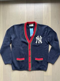 Rare! GUCCI NY New York Yankee MLB logo embroidered Women's Shirt Size  Small