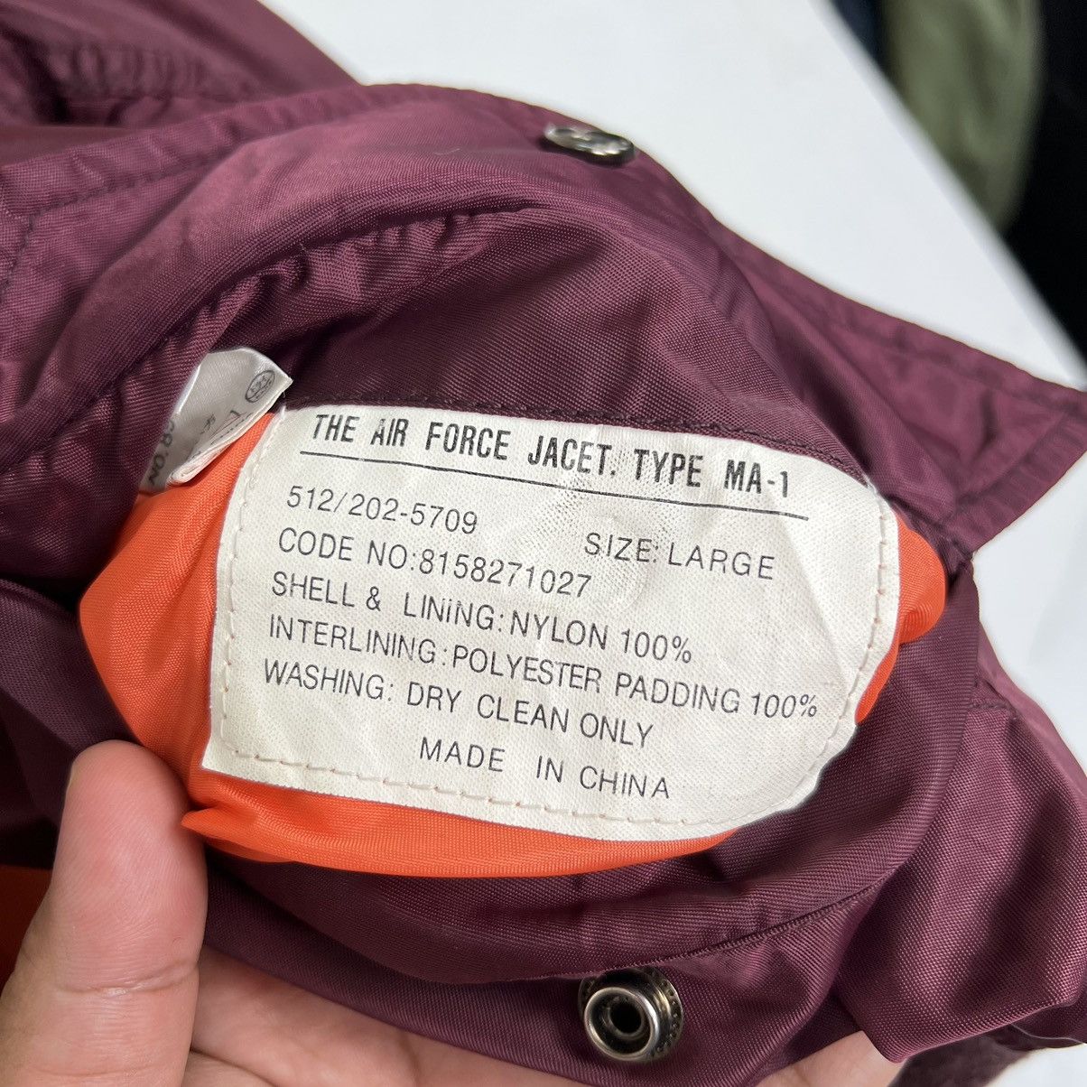Japanese Brand 🔥 RIOT THE AIR FORCE MA-1 BOMBER JACKET Size US L / EU 52-54 / 3 - 12 Thumbnail