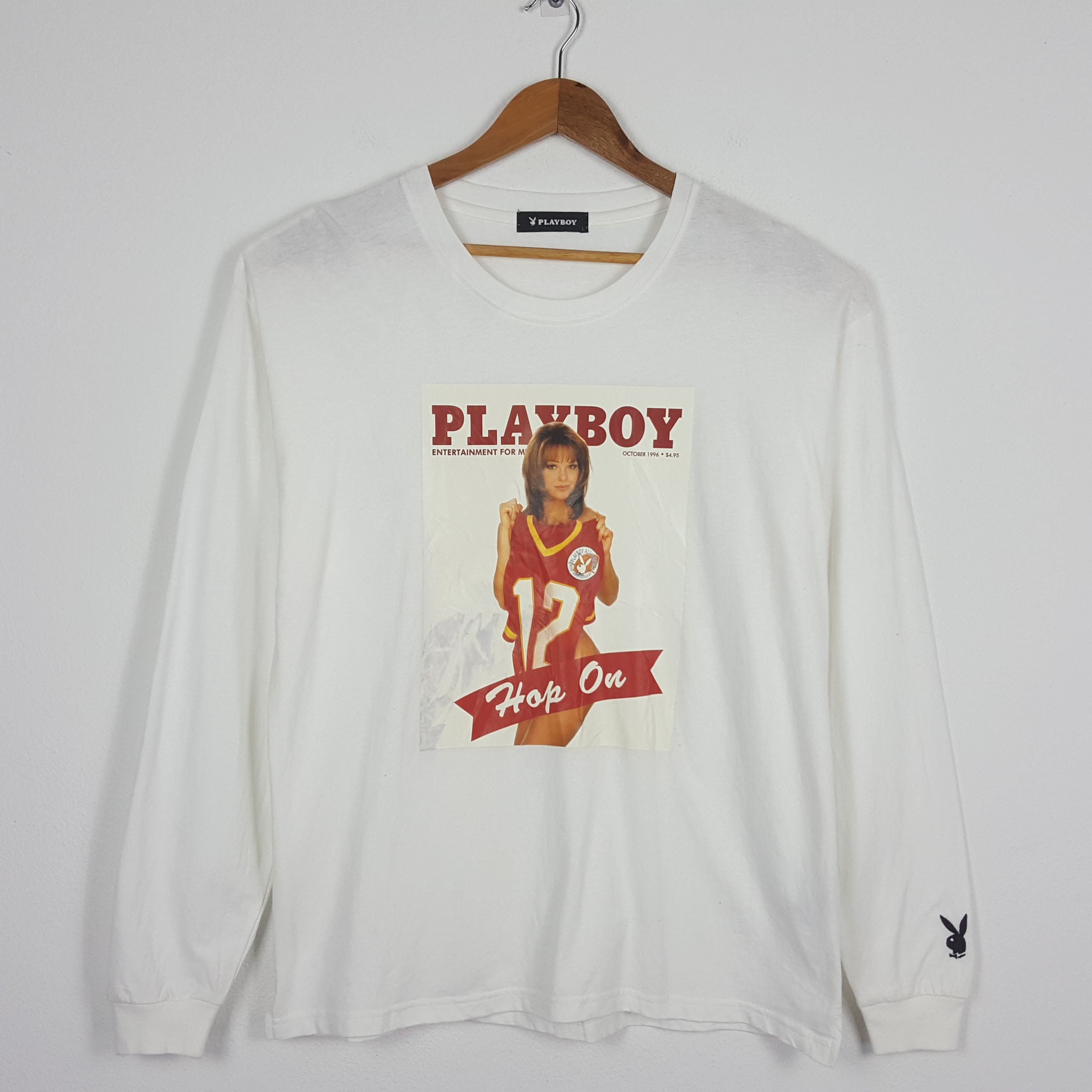 Playboy × Vintage Vintage PLAYBOY Cover Man Magazine T-Shirt Size US L / EU 52-54 / 3 - 1 Thumbnail