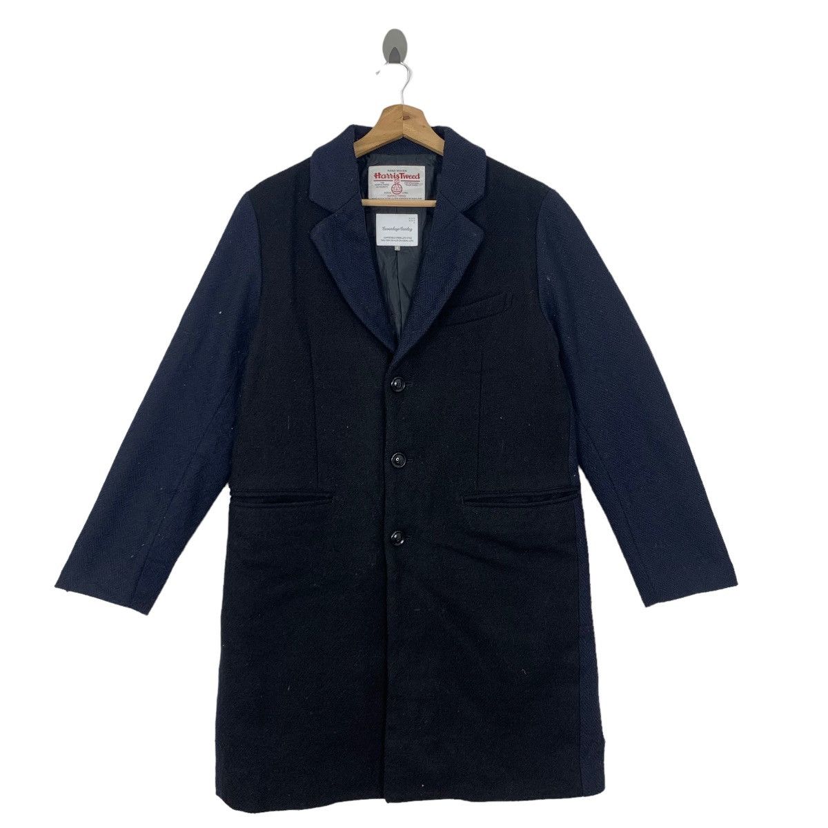 Designer × Harris Tweed × Vintage Vintage Harris Tweed X Sevendays Sunday Long Coat Jacket Size US S / EU 44-46 / 1 - 1 Thumbnail