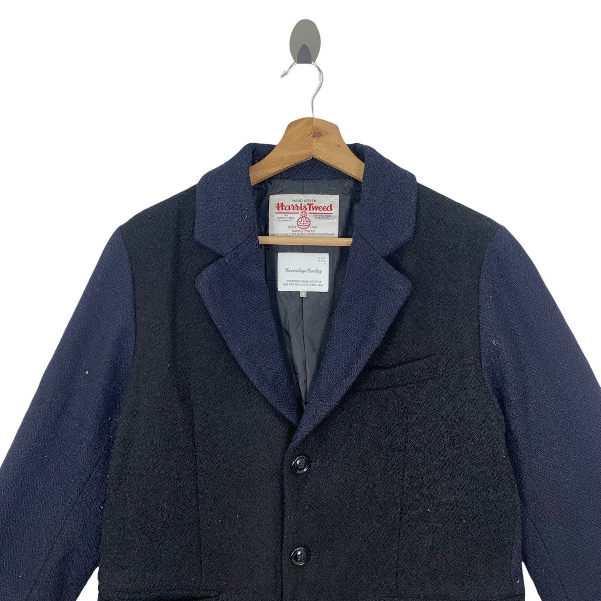 Designer × Harris Tweed × Vintage Vintage Harris Tweed X Sevendays Sunday Long Coat Jacket Size US S / EU 44-46 / 1 - 2 Thumbnail