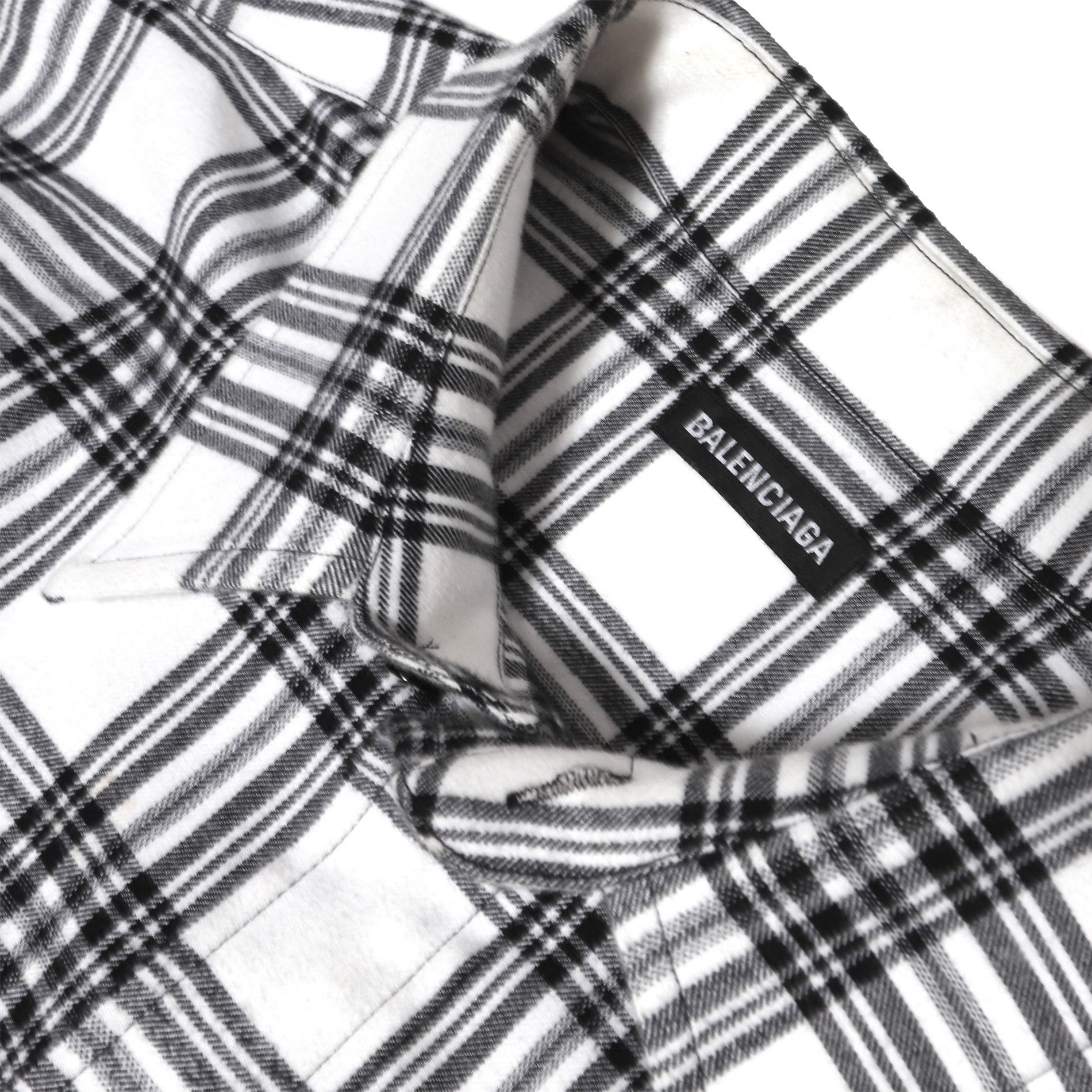Balenciaga AW18 Oversized Slashed Sleeve Plaid Flannel Shirt Size US XL / EU 56 / 4 - 6 Thumbnail