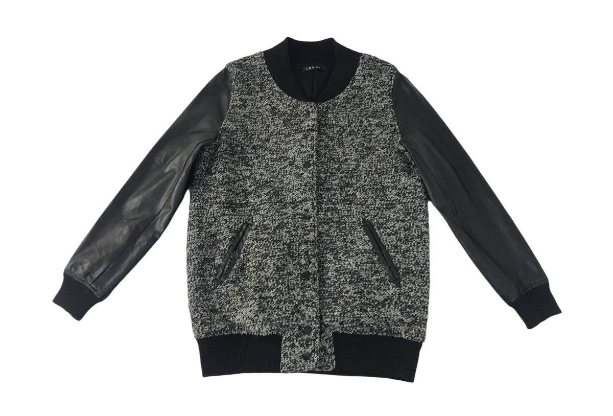 image of Vintage Ingni Varsity Jacket Snap Button Design in Black, Men's (Size Medium)