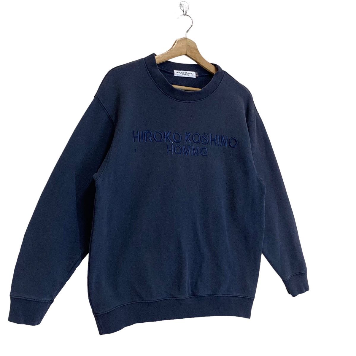 Hiroko Koshino Homme × Vintage Vintage 90s Hiroko Koshino Homme Big Logo Crewneck Sweathirt Size US M / EU 48-50 / 2 - 2 Thumbnail