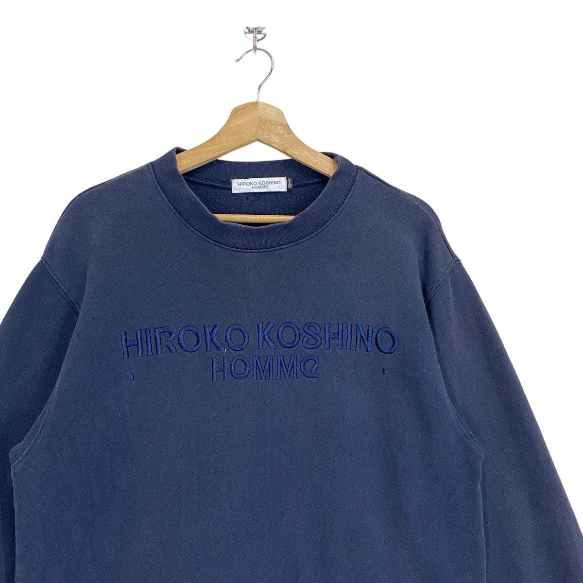 Hiroko Koshino Homme × Vintage Vintage 90s Hiroko Koshino Homme Big Logo Crewneck Sweathirt Size US M / EU 48-50 / 2 - 4 Thumbnail