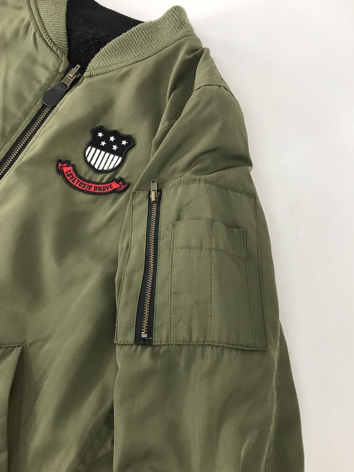 Japanese Brand Jaket Bomber Love ToXic Graphic Patches Sherpa Inner Size M / US 6-8 / IT 42-44 - 5 Thumbnail