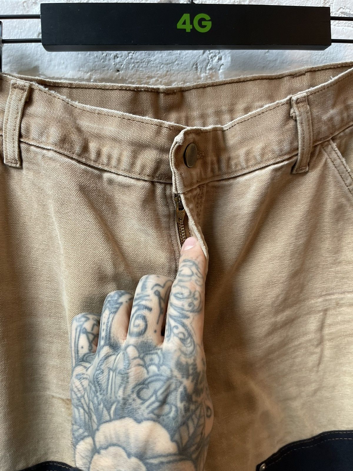 Carhartt × Vintage Vintage Carhartt Thrashed Black DOUBLE KNEE Jeans 4Gseller Size US 33 - 4 Thumbnail