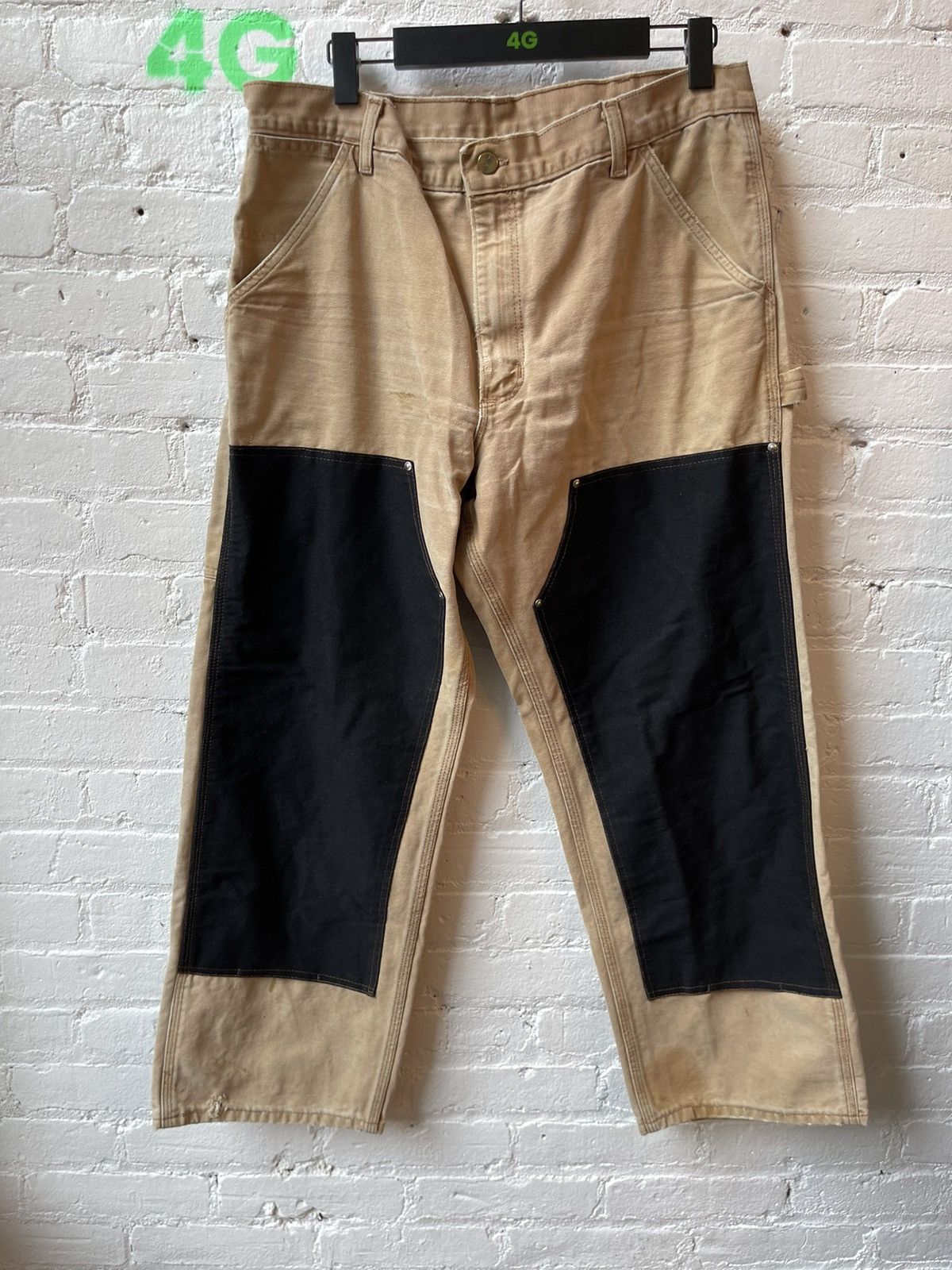 Carhartt × Vintage Vintage Carhartt Thrashed Black DOUBLE KNEE Jeans 4Gseller Size US 33 - 2 Thumbnail