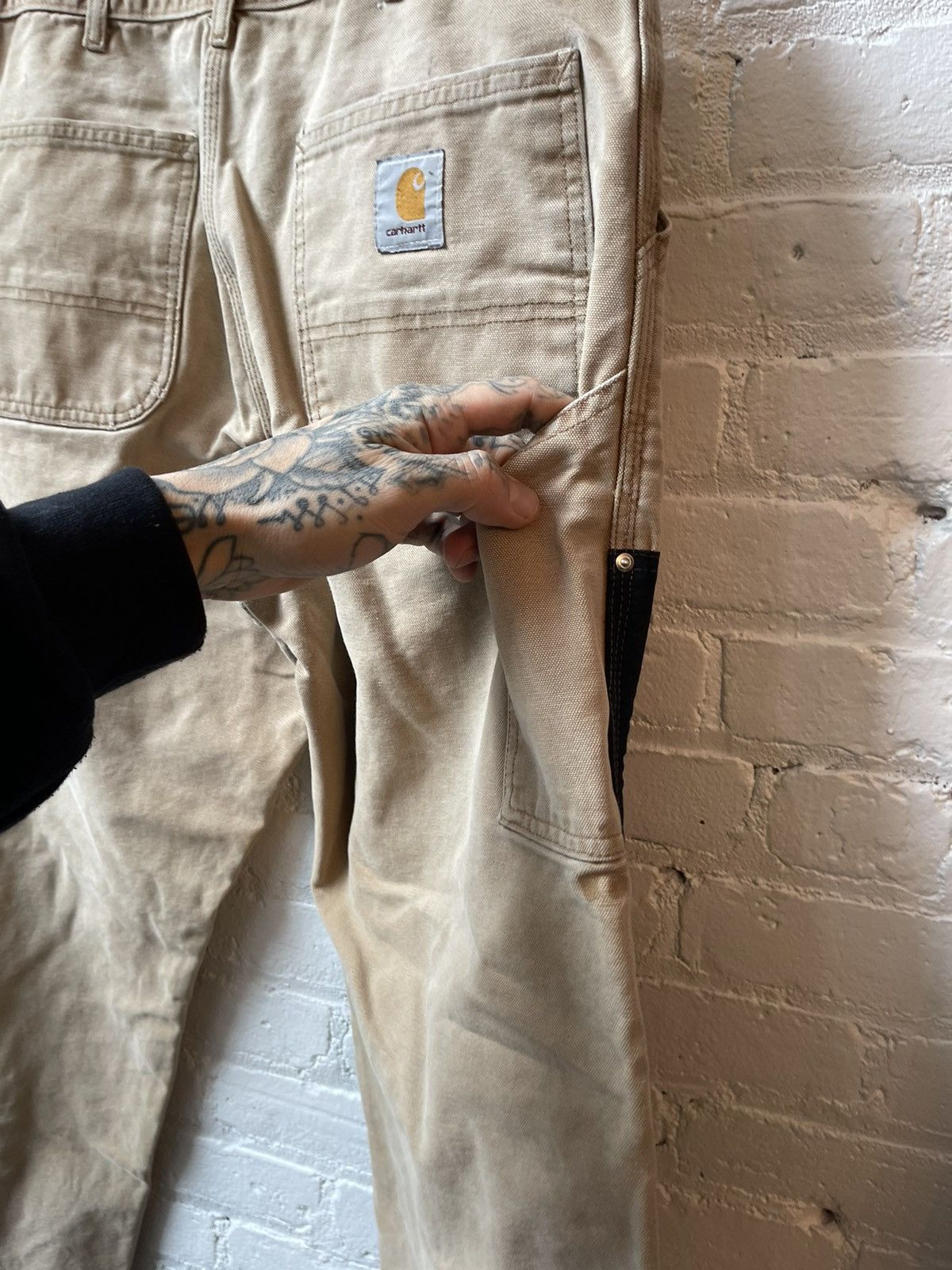 Carhartt × Vintage Vintage Carhartt Thrashed Black DOUBLE KNEE Jeans 4Gseller Size US 33 - 6 Thumbnail